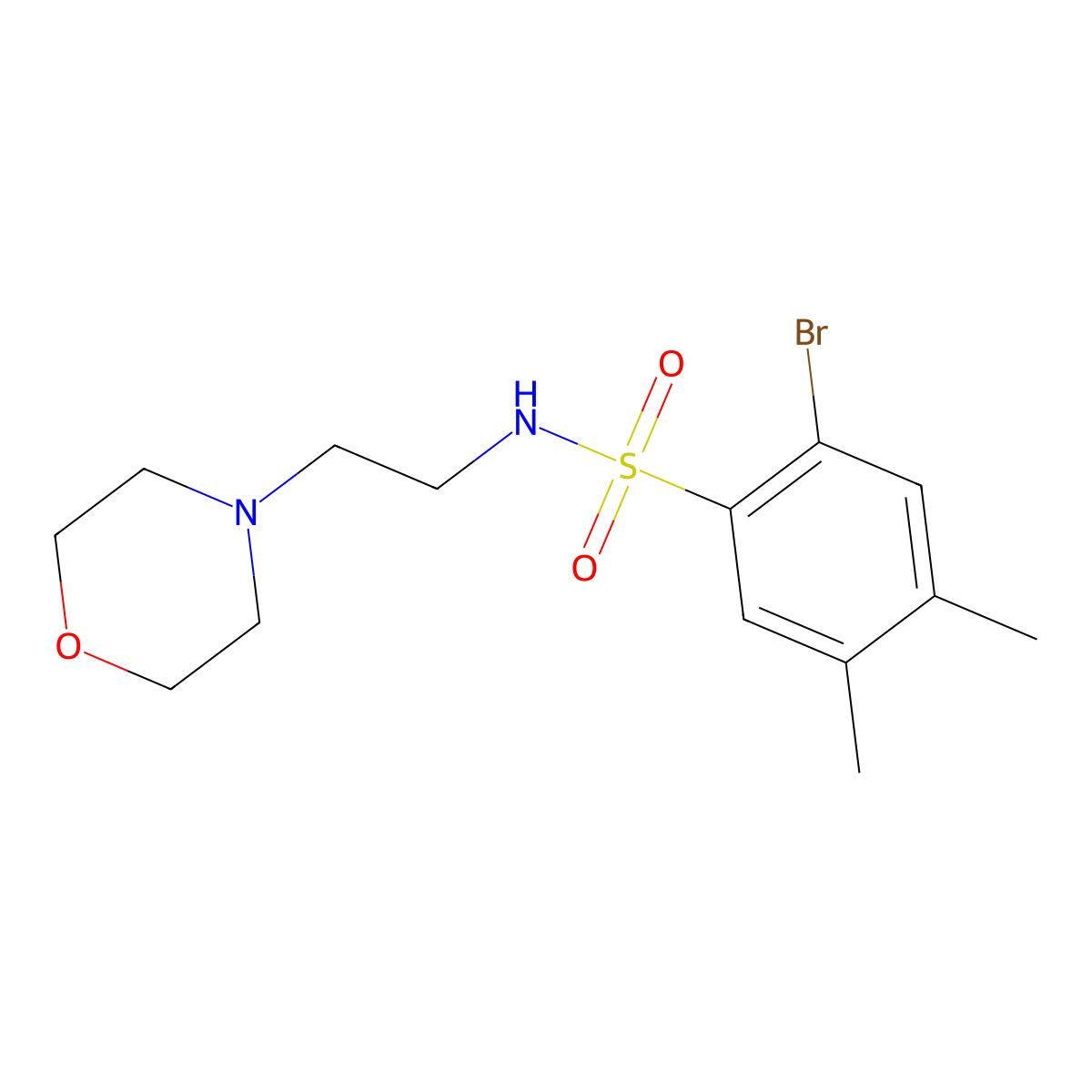 [(2-Bromo-4,5-dimethylphenyl)sulfonyl](2-morpholin-4-ylethyl)amine molecular structure, CAS 333746-18-2