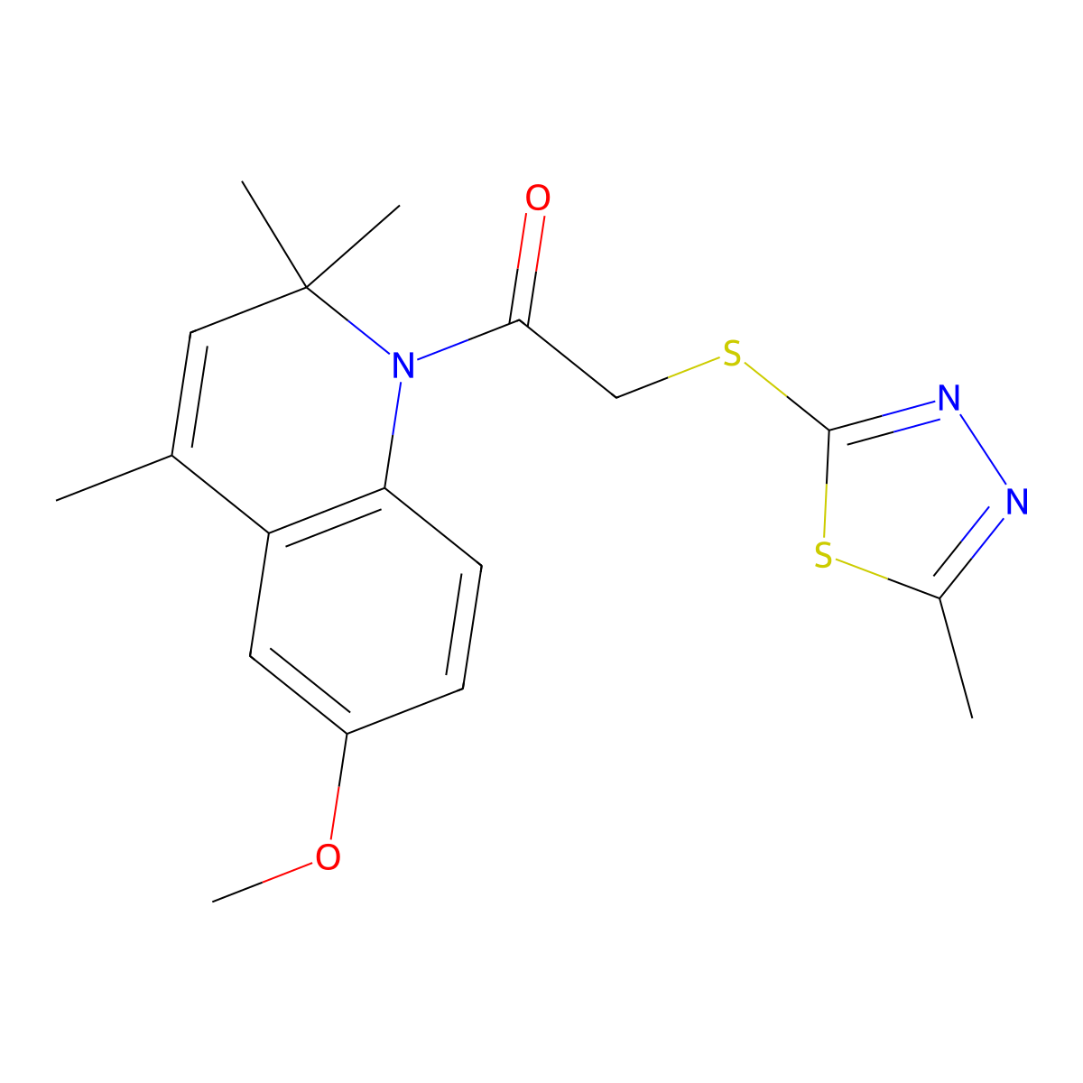 1-(6-Methoxy-2,2,4-trimethylquinolin-1-yl)-2-[(5-methyl-1,3,4-thiadiazol-2-yl)sulfanyl]ethanone molecular structure, CAS 333746-31-9