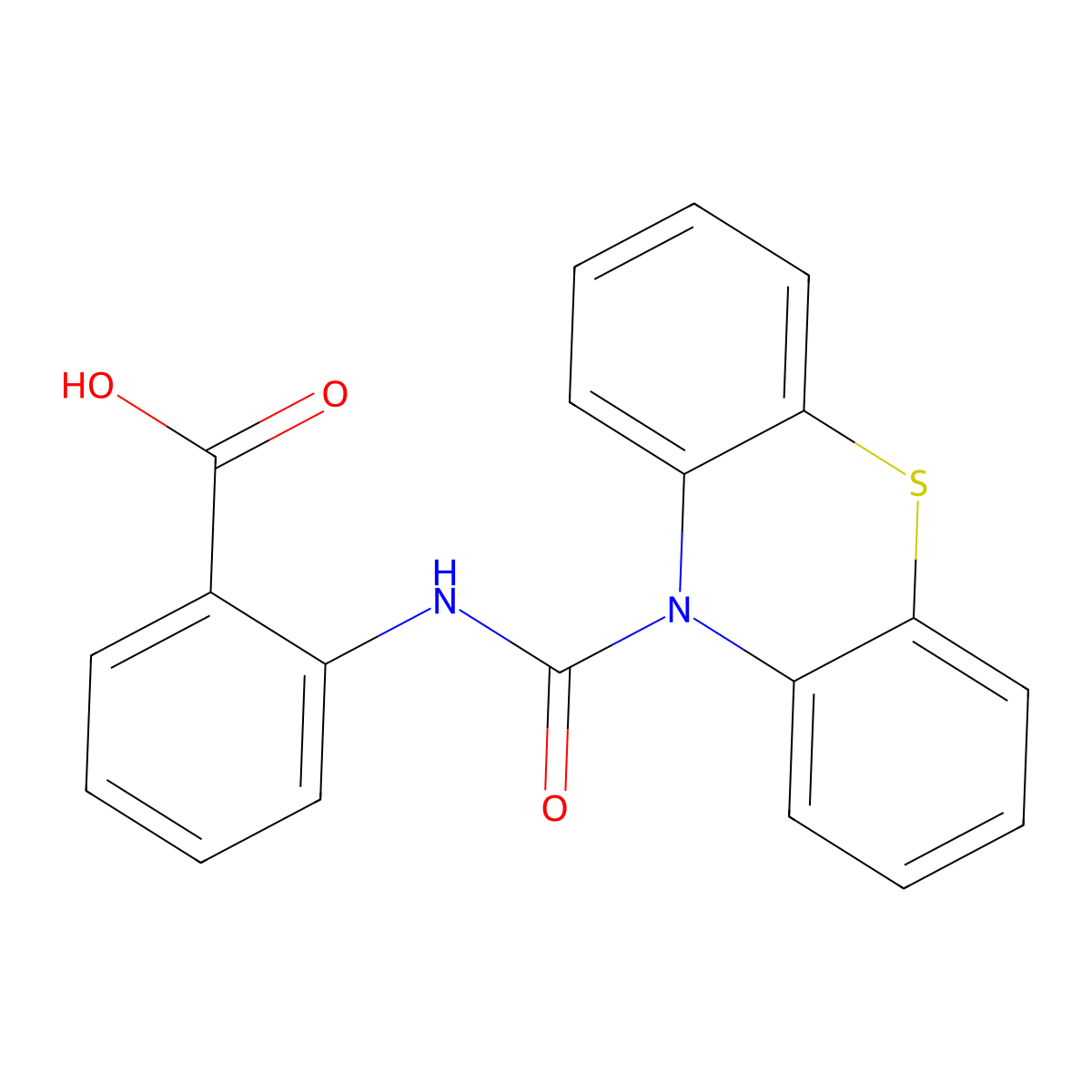 2-[(10H-phenothiazin-10-ylcarbonyl)amino]benzoic acid molecular structure, CAS 333746-35-3