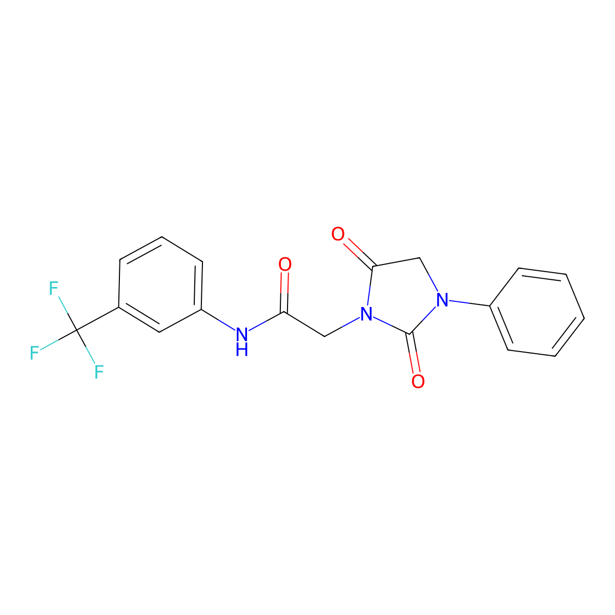 2-(2,5-dioxo-3-phenylimidazolidin-1-yl)-N-[3-(trifluoromethyl)phenyl]acetamide molecular structure, CAS 333746-40-0