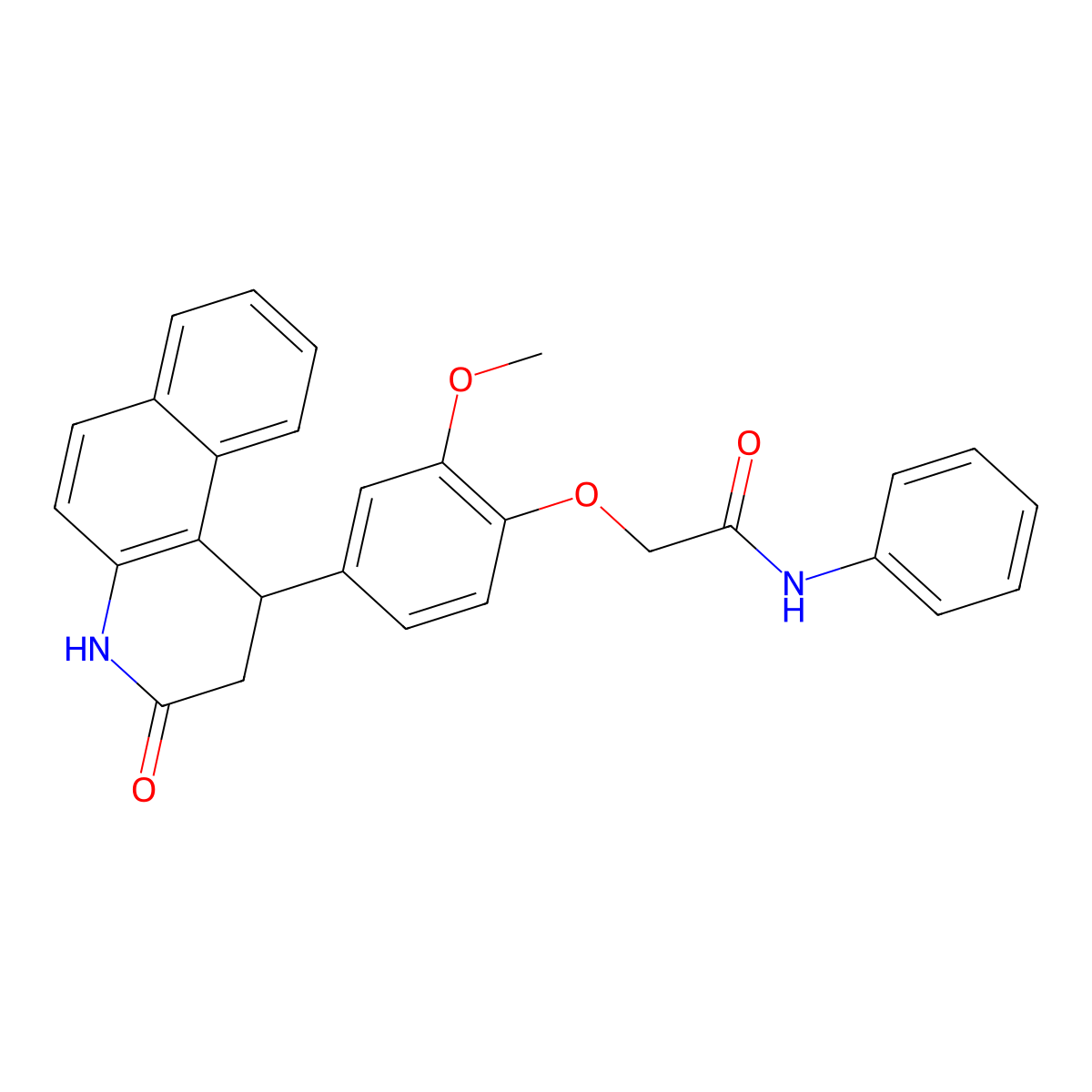 2-[2-methoxy-4-(3-oxo-2,4-dihydro-1H-benzo[f]quinolin-1-yl)phenoxy]-N-phenylacetamide molecular structure, CAS 333746-43-3