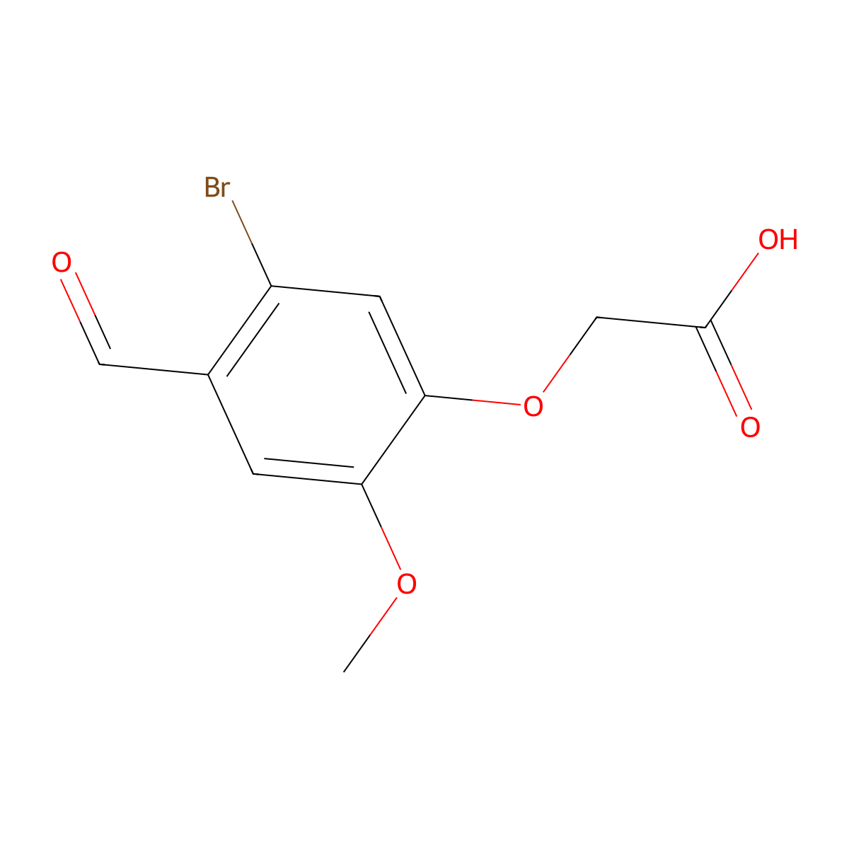 2-(5-Bromo-4-formyl-2-methoxyphenoxy)acetic acid molecular structure, CAS 333746-44-4