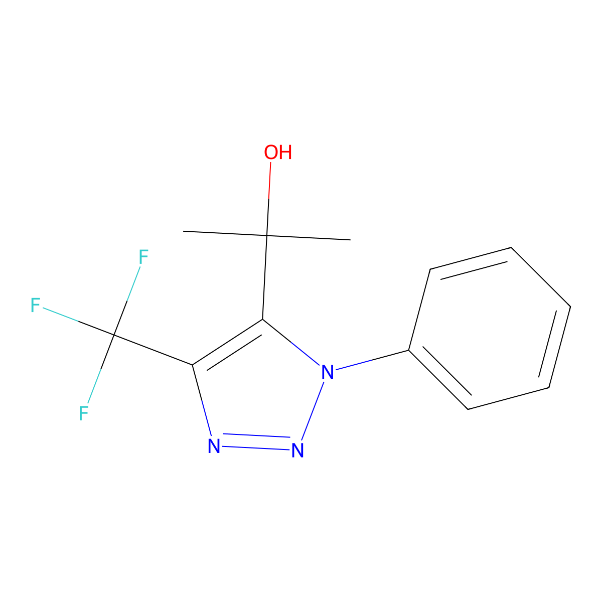 2-[3-Phenyl-5-(trifluoromethyl)triazol-4-yl]propan-2-ol molecular structure, CAS 333746-45-5