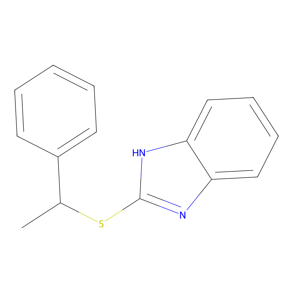 2-((1-phenylethyl)thio)-1H-benzo[d]imidazole molecular structure, CAS 333746-89-7