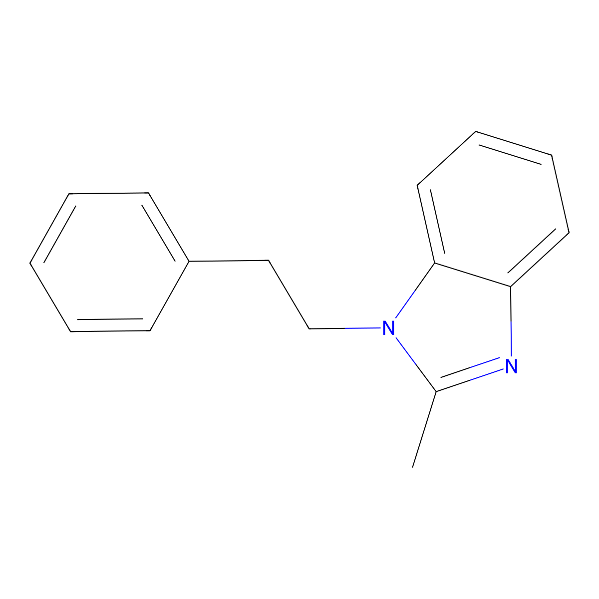 2-Methyl-1-(2-phenylethyl)benzimidazole molecular structure, CAS 333746-90-0
