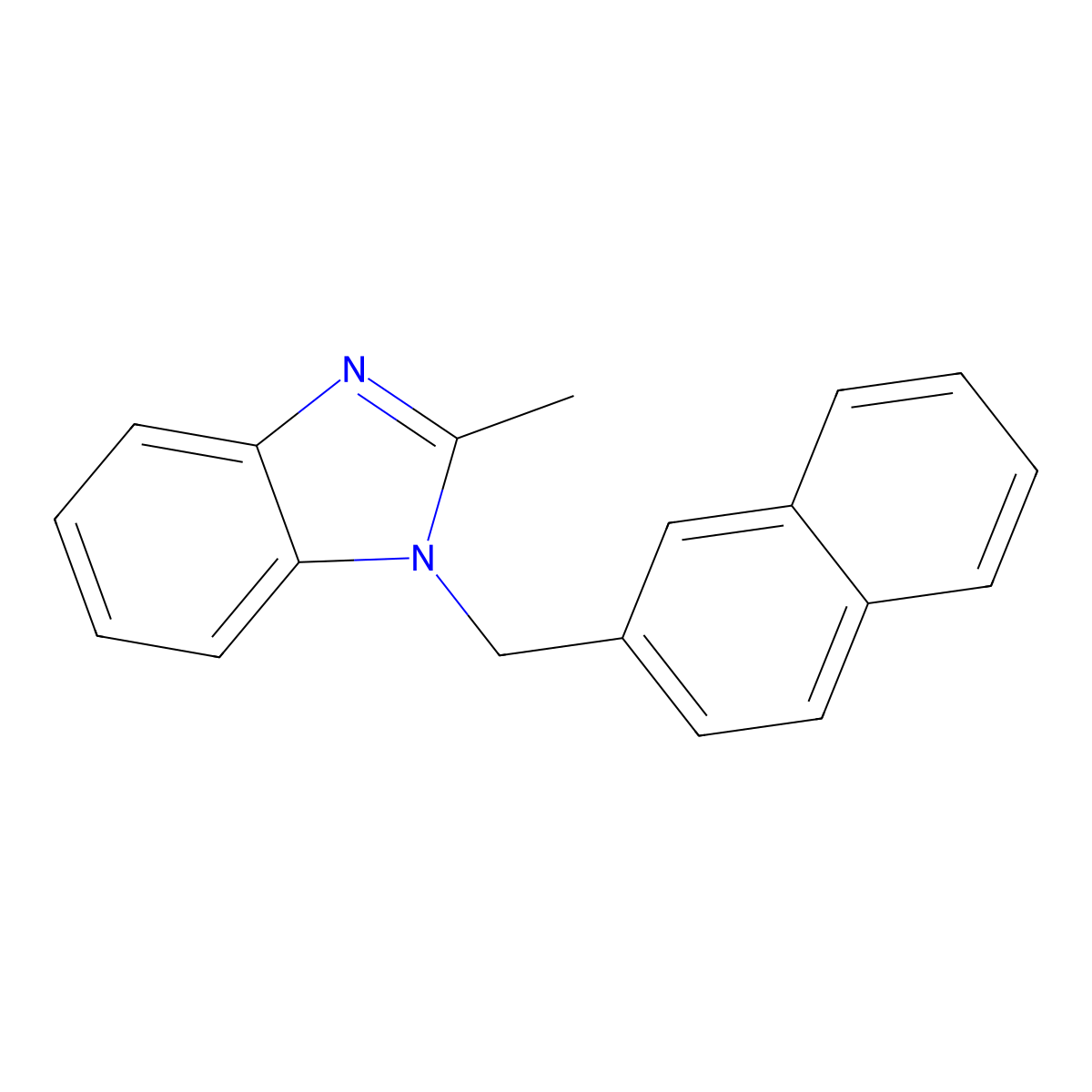 2-Methyl-1-(naphthalen-2-ylmethyl)benzimidazole molecular structure, CAS 333746-91-1