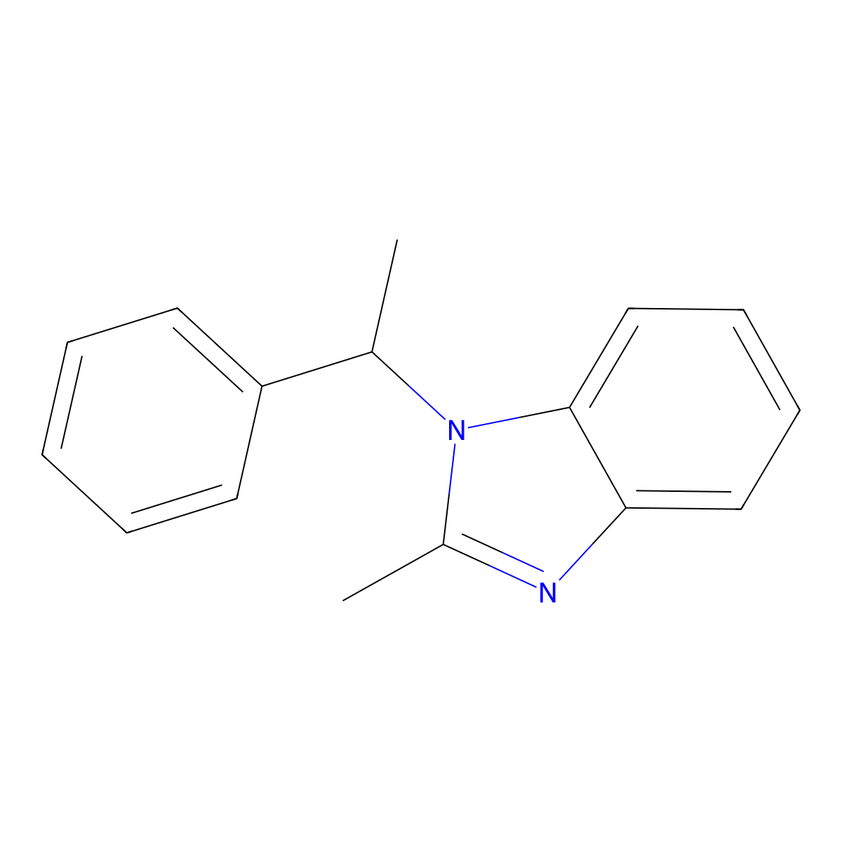 2-methyl-1-(1-phenylethyl)-1H-benzimidazole molecular structure, CAS 333746-92-2