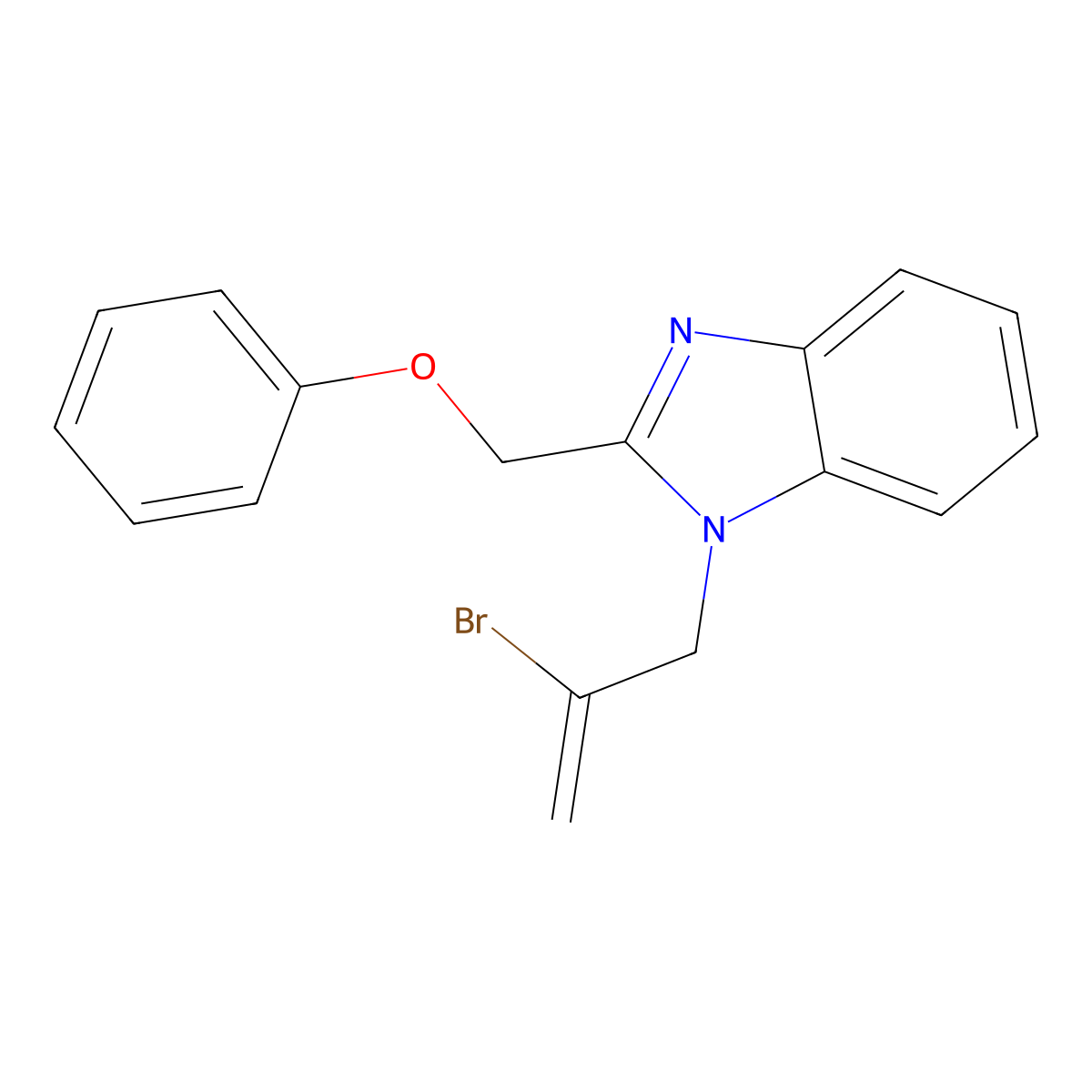 1-(2-bromoallyl)-2-(phenoxymethyl)-1H-benzo[d]imidazole molecular structure, CAS 333746-93-3