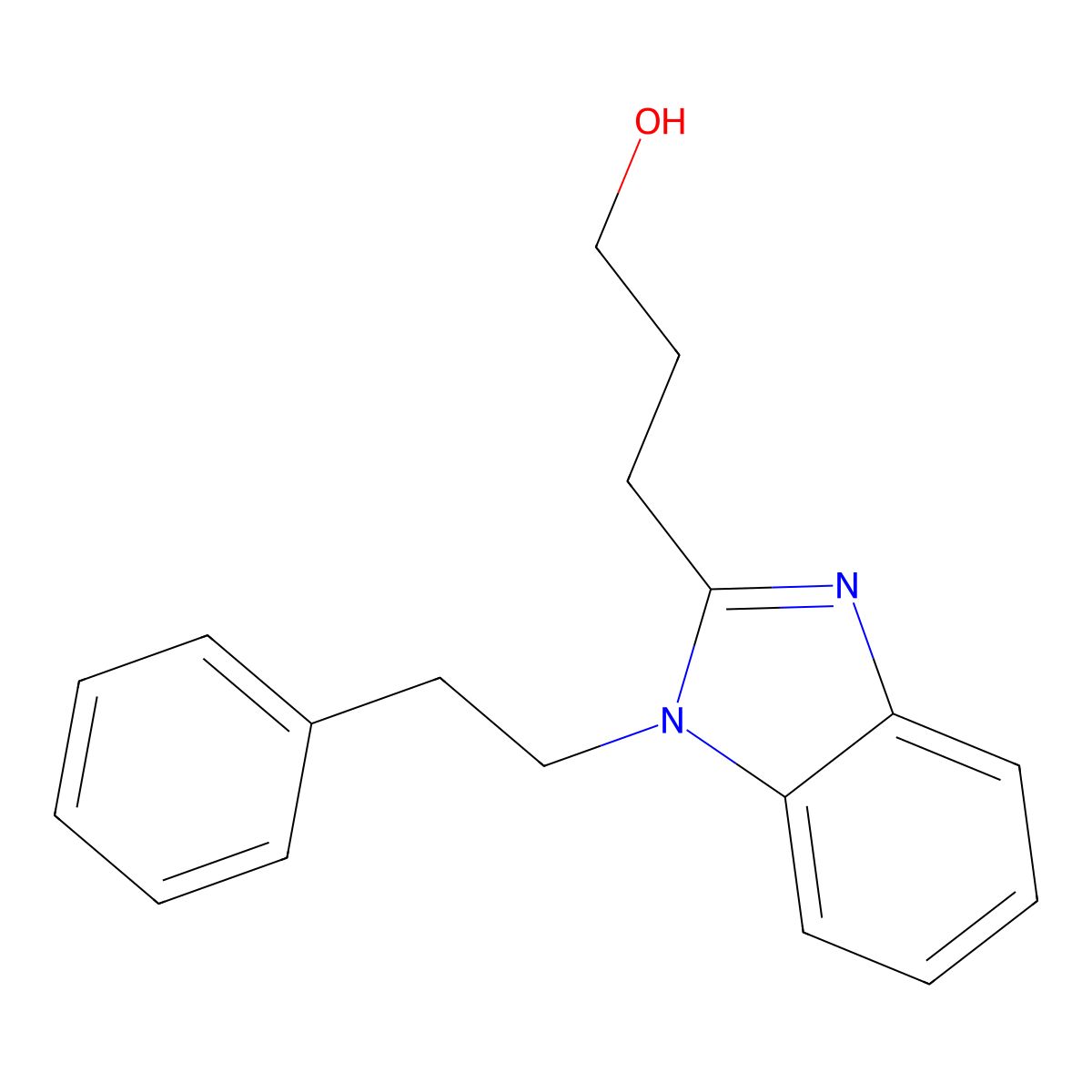 3-[1-(2-Phenylethyl)benzimidazol-2-yl]propan-1-ol molecular structure, CAS 333746-96-6