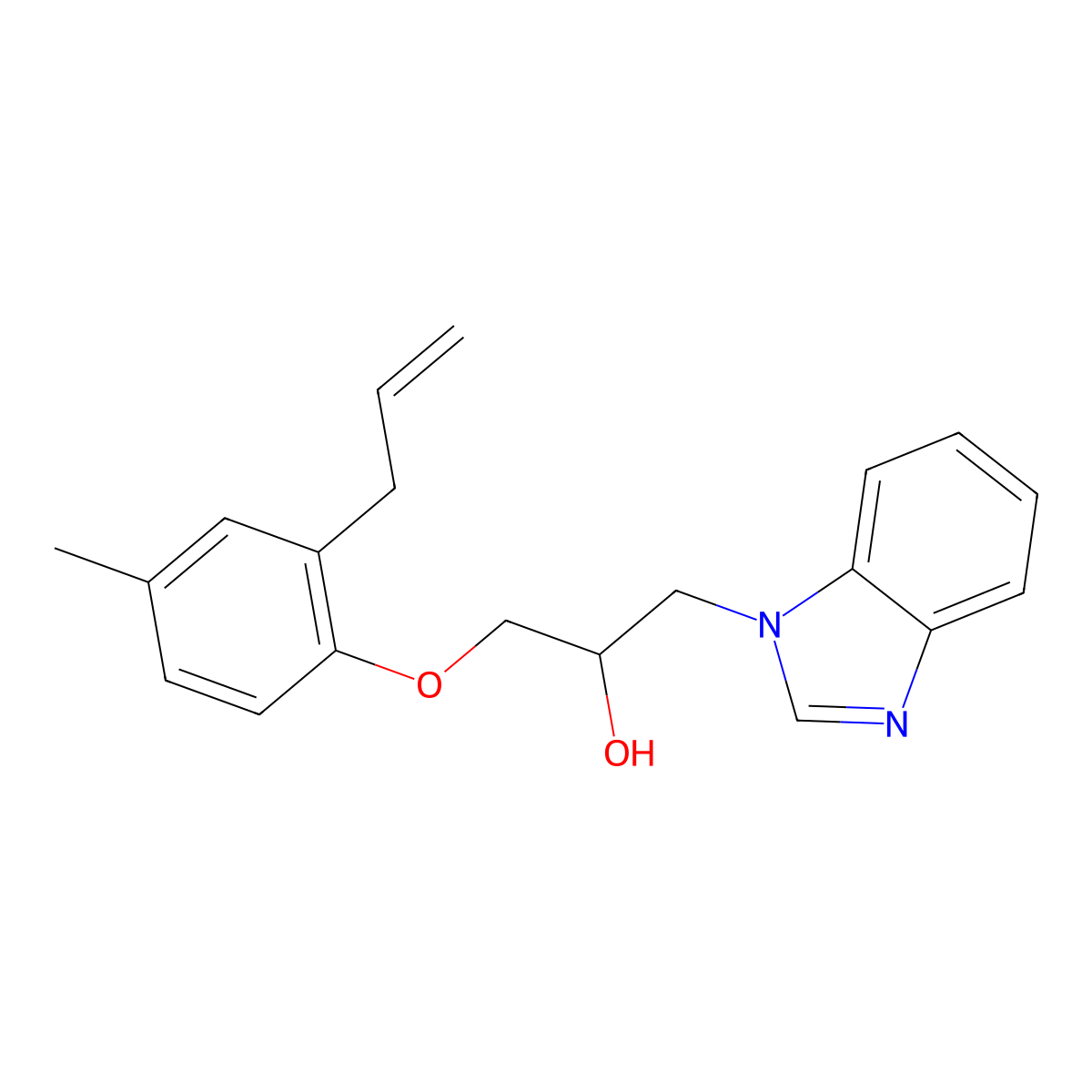1-(2-allyl-4-methylphenoxy)-3-(1H-benzo[d]imidazol-1-yl)propan-2-ol molecular structure, CAS 333747-14-1