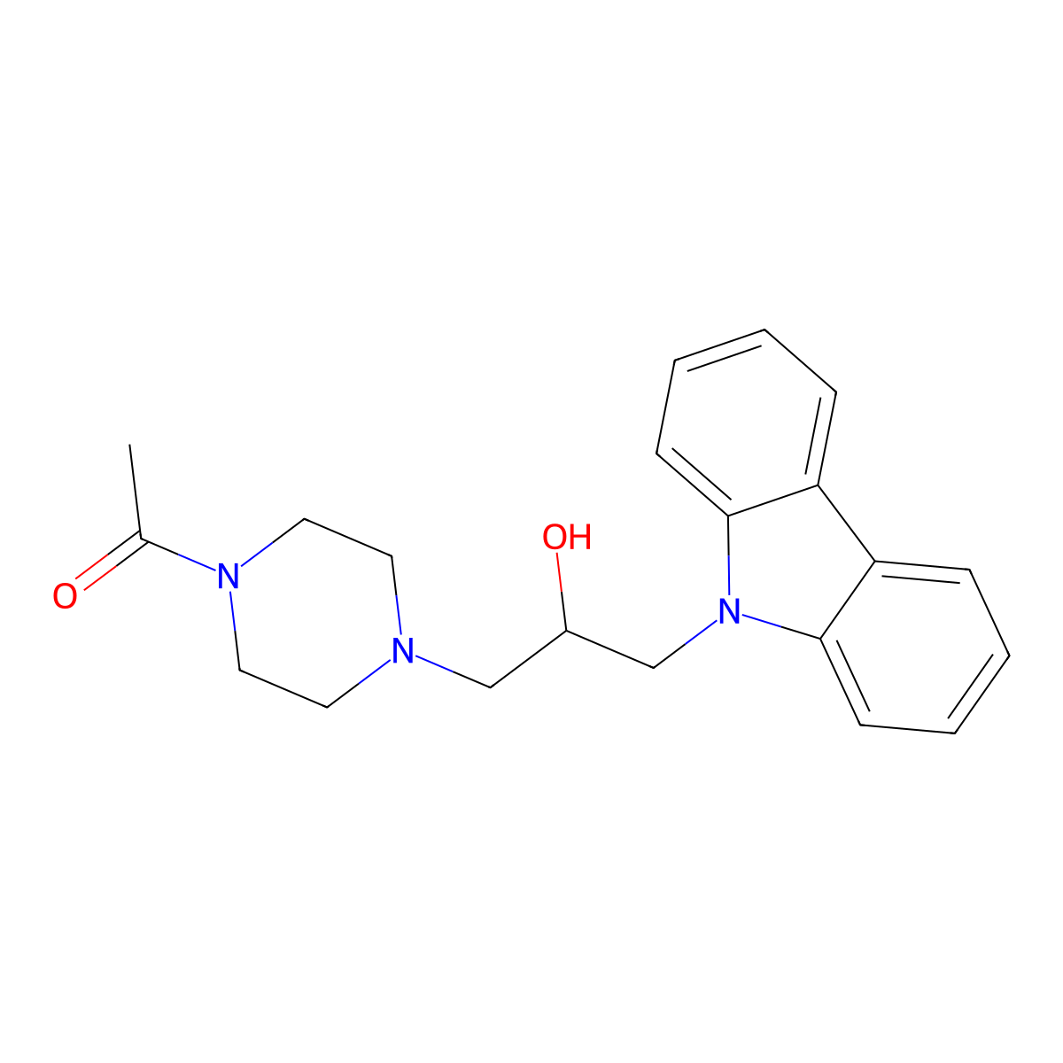 1-[4-(3-Carbazol-9-yl-2-hydroxypropyl)piperazin-1-yl]ethanone molecular structure, CAS 333747-17-4