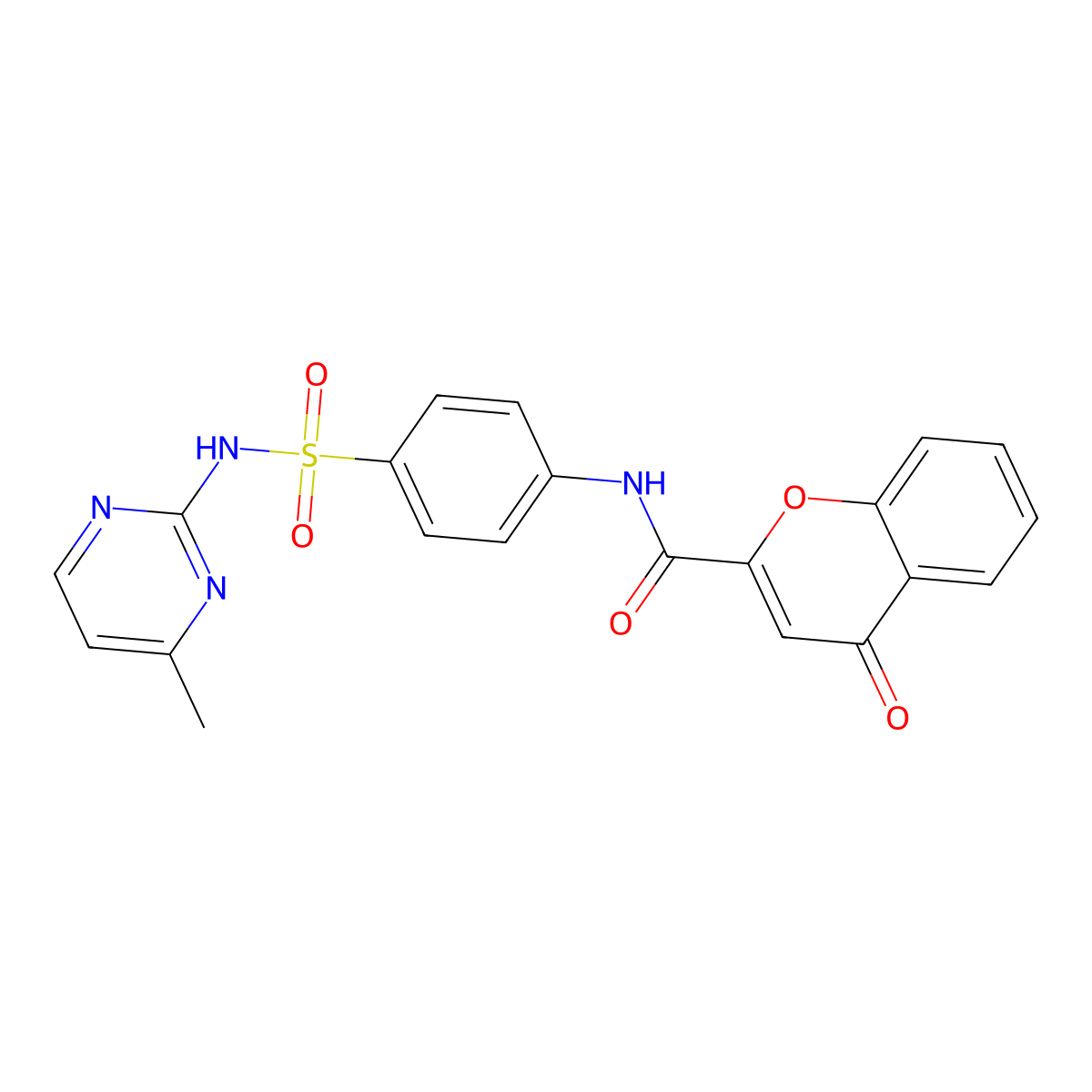 N-{4-[(4-methylpyrimidin-2-yl)sulfamoyl]phenyl}-4-oxo-4H-chromene-2-carboxamide molecular structure, CAS 333747-23-2