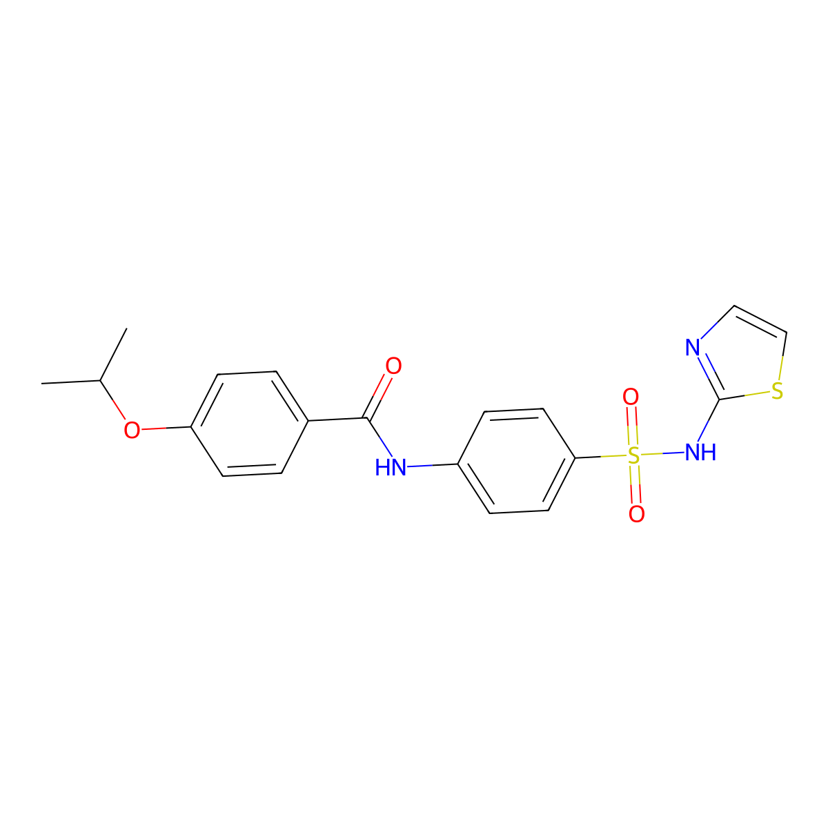 4-isopropoxy-N-{4-[(1,3-thiazol-2-ylamino)sulfonyl]phenyl}benzamide molecular structure, CAS 333747-24-3