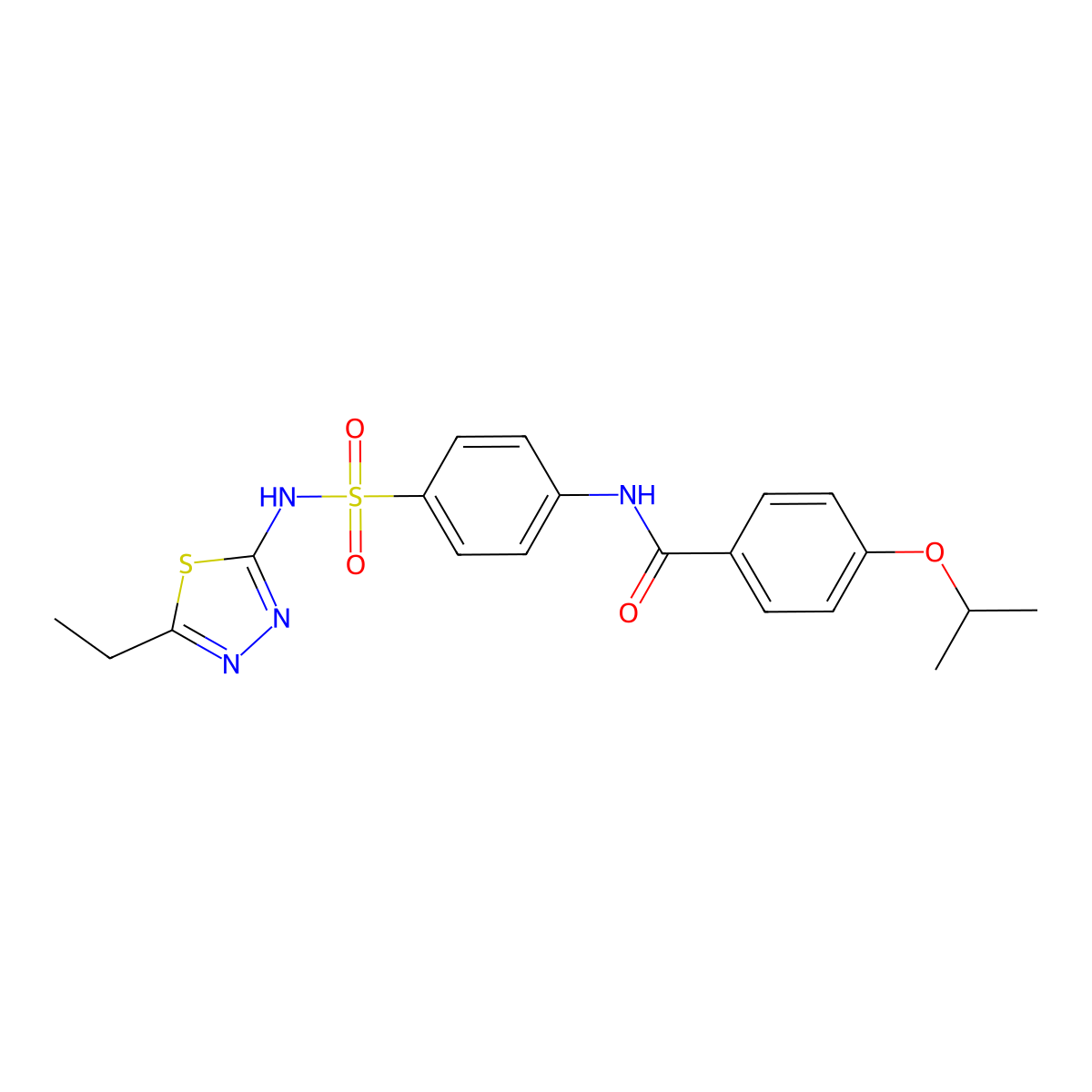 N-(4-(N-(5-ethyl-1,3,4-thiadiazol-2-yl)sulfamoyl)phenyl)-4-isopropoxybenzamide molecular structure, CAS 333747-25-4