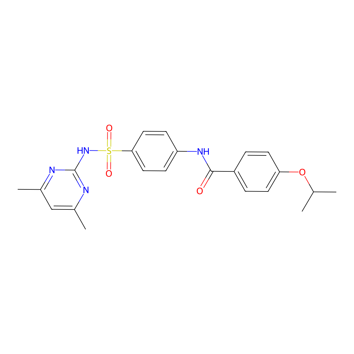N-(4-(N-(4,6-dimethylpyrimidin-2-yl)sulfamoyl)phenyl)-4-isopropoxybenzamide molecular structure, CAS 333747-27-6