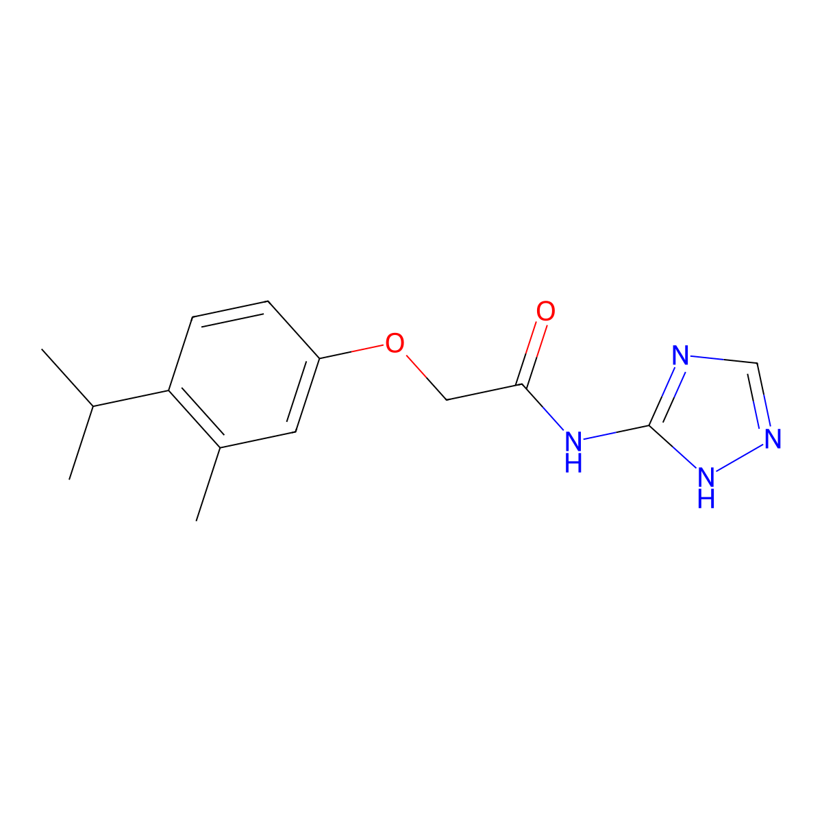 2-[3-methyl-4-(propan-2-yl)phenoxy]-N-(4H-1,2,4-triazol-3-yl)acetamide molecular structure, CAS 333747-39-0