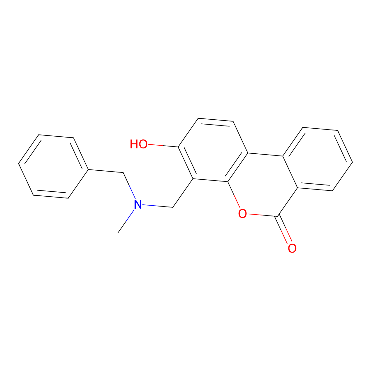 4-{[benzyl(methyl)amino]methyl}-3-hydroxy-6H-benzo[c]chromen-6-one molecular structure, CAS 333747-55-0