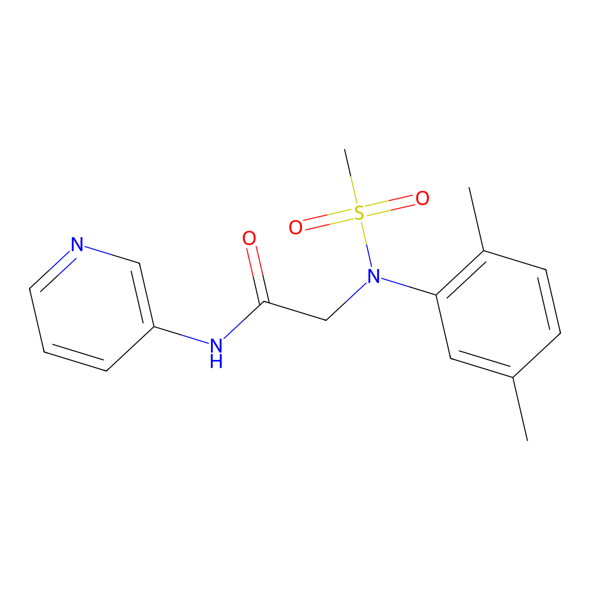 2-[2,5-dimethyl(methylsulfonyl)anilino]-N-(3-pyridinyl)acetamide molecular structure, CAS 333747-67-4