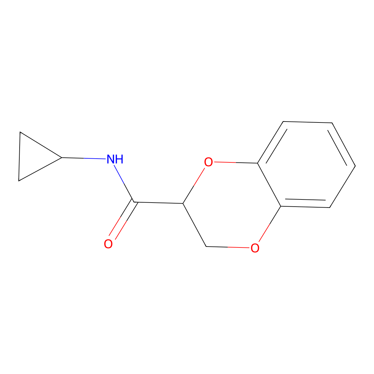 N-cyclopropyl-2,3-dihydro-1,4-benzodioxine-2-carboxamide molecular structure, CAS 333747-75-4