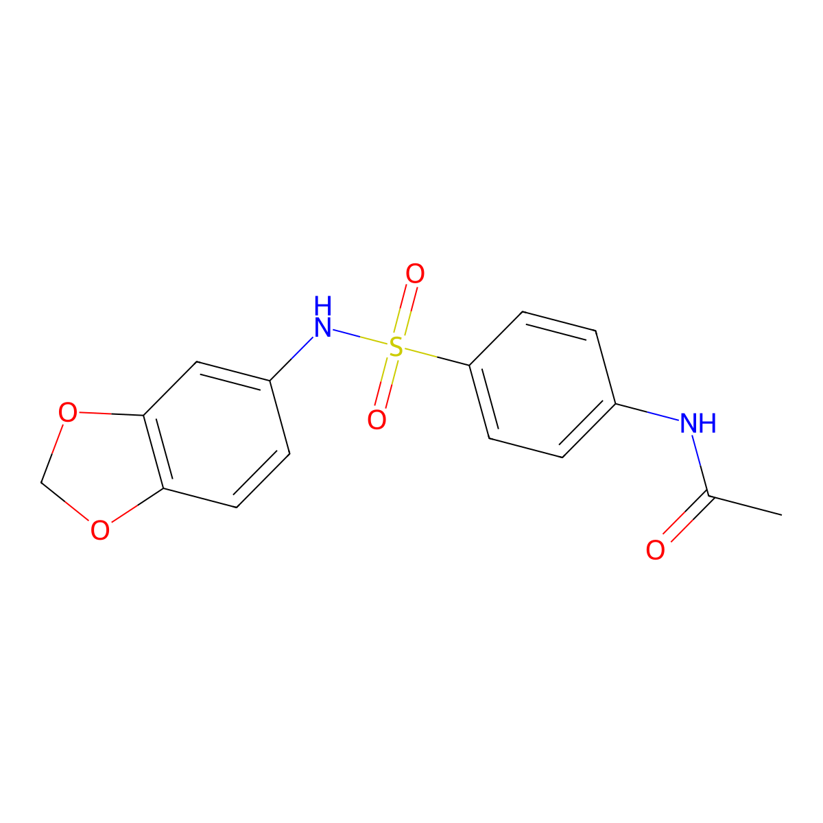 N-[4-(1,3-benzodioxol-5-ylsulfamoyl)phenyl]acetamide molecular structure, CAS 333747-86-7