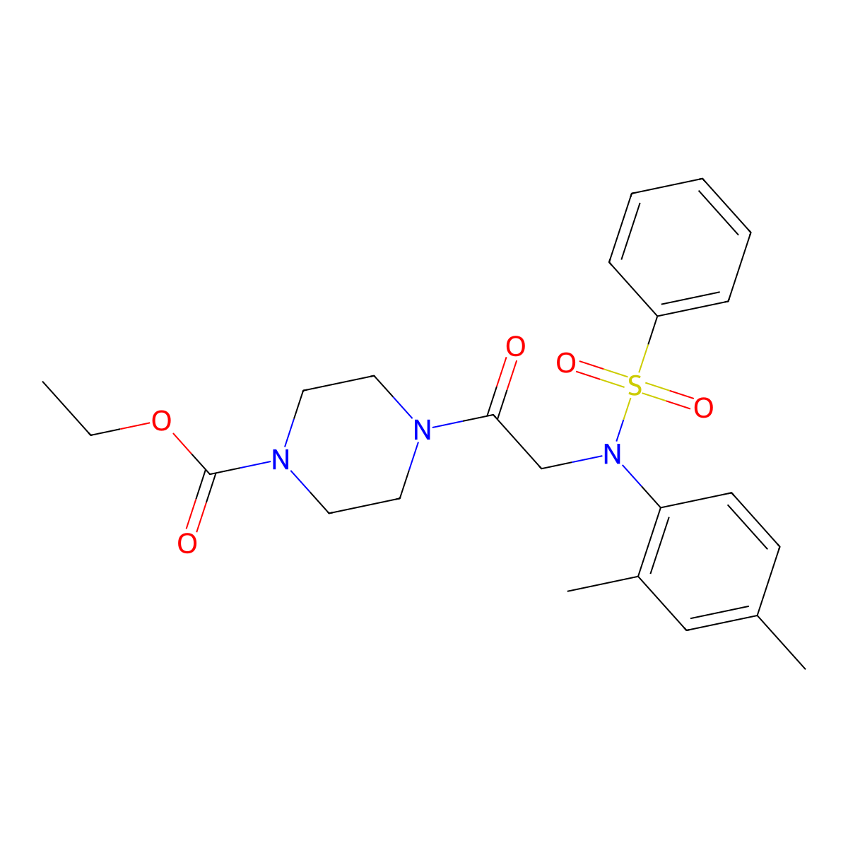 Ethyl 4-[2-[(2,4-dimethylphenyl)(phenylsulfonyl)amino]acetyl]-1-piperazinecarboxylate molecular structure, CAS 333747-87-8