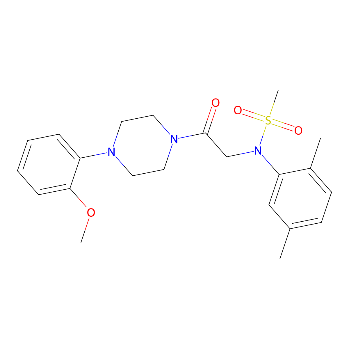 N-(2,5-dimethylphenyl)-N-{2-[4-(2-methoxyphenyl)piperazin-1-yl]-2-oxoethyl}methanesulfonamide molecular structure, CAS 333748-04-2