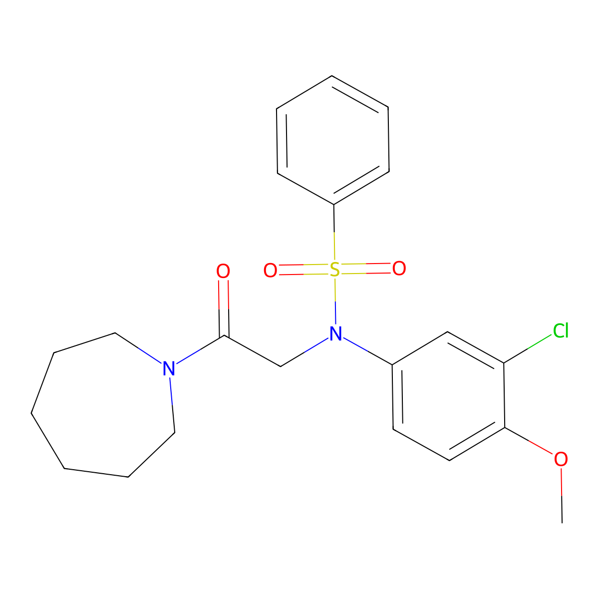 N-[2-(azepan-1-yl)-2-oxoethyl]-N-(3-chloro-4-methoxyphenyl)benzenesulfonamide molecular structure, CAS 333749-15-8