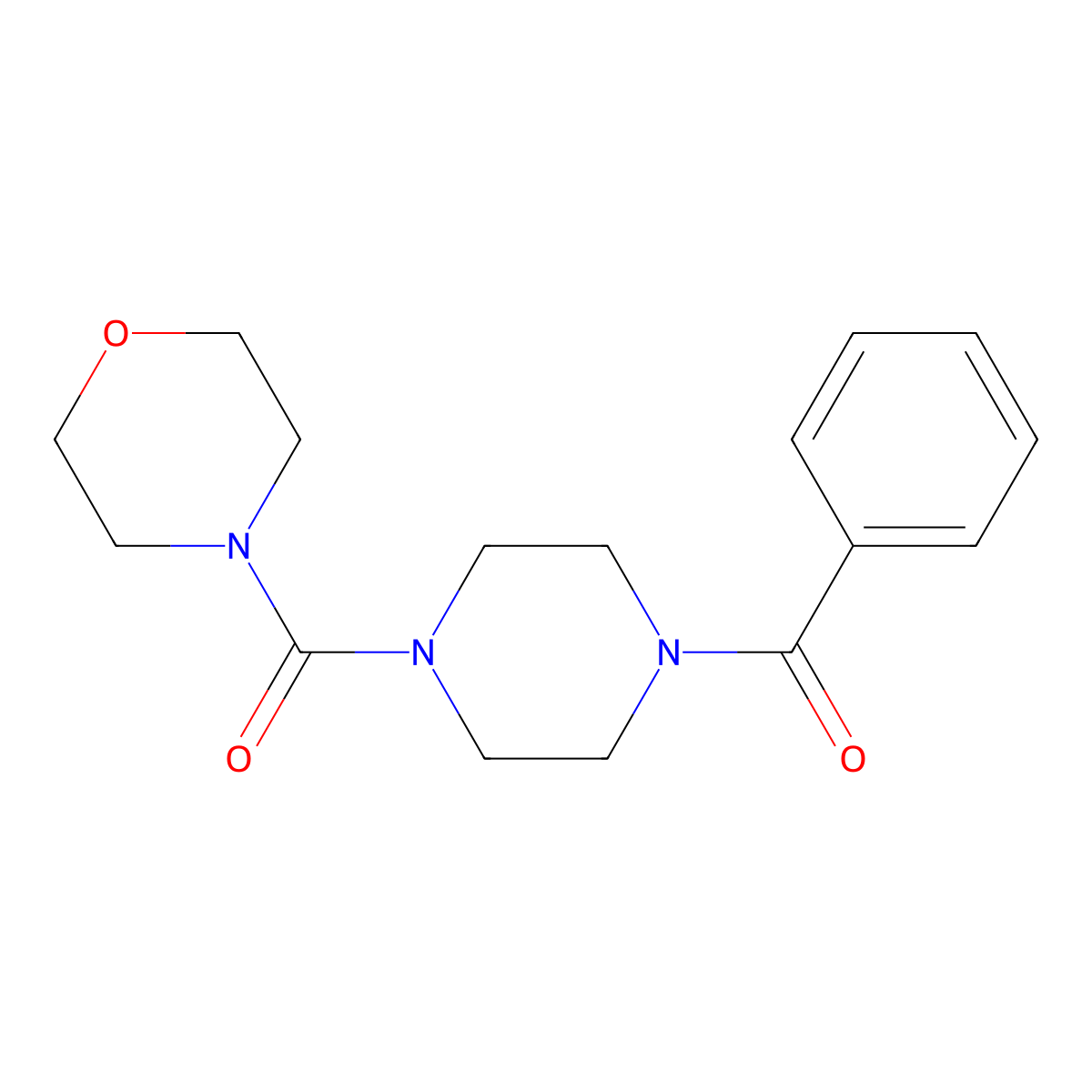 Morpholin-4-yl 4-(phenylcarbonyl)piperazinyl ketone molecular structure, CAS 333749-19-2