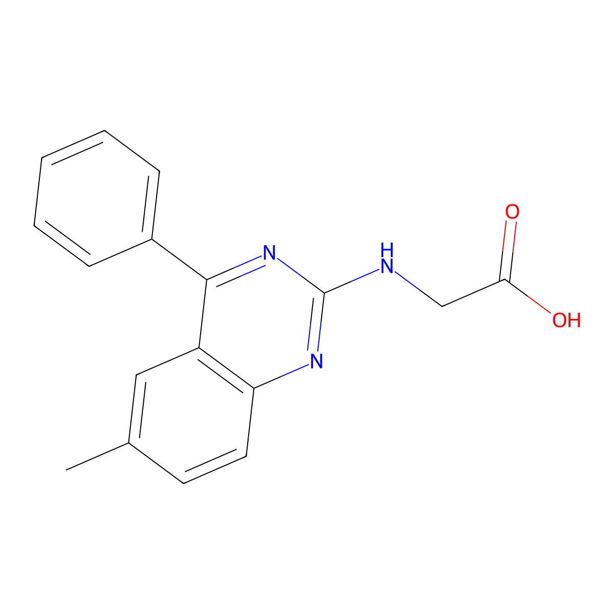 2-[(6-Methyl-4-phenylquinazolin-2-yl)amino]acetic acid molecular structure, CAS 333749-21-6