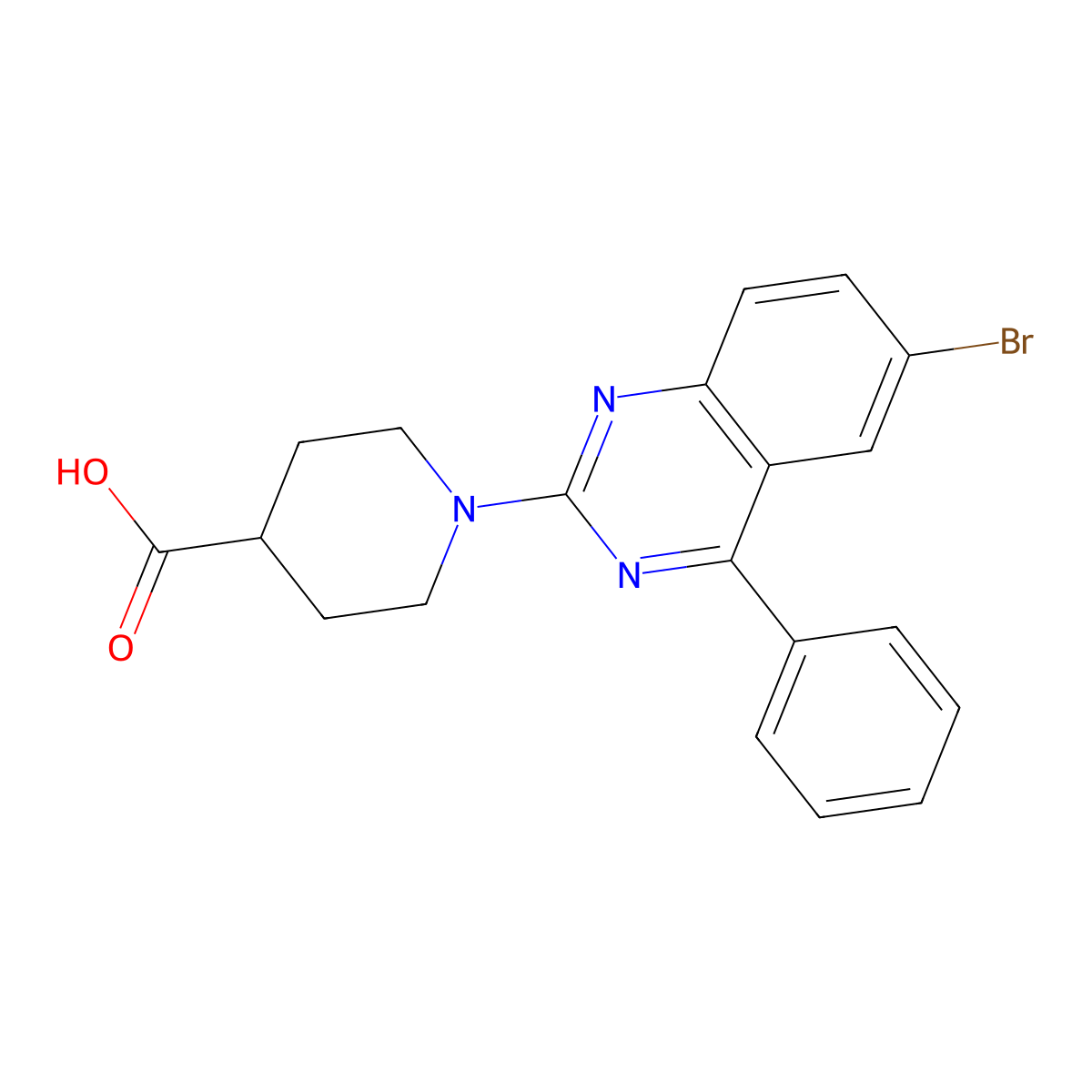 1-(6-Bromo-4-phenylquinazolin-2-yl)piperidine-4-carboxylic acid molecular structure, CAS 333749-26-1