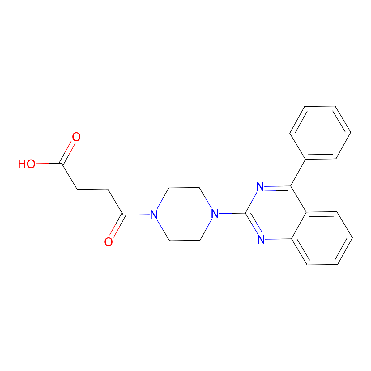 4-Oxo-4-[4-(4-phenylquinazolin-2-yl)piperazin-1-yl]butanoic acid molecular structure, CAS 333749-35-2