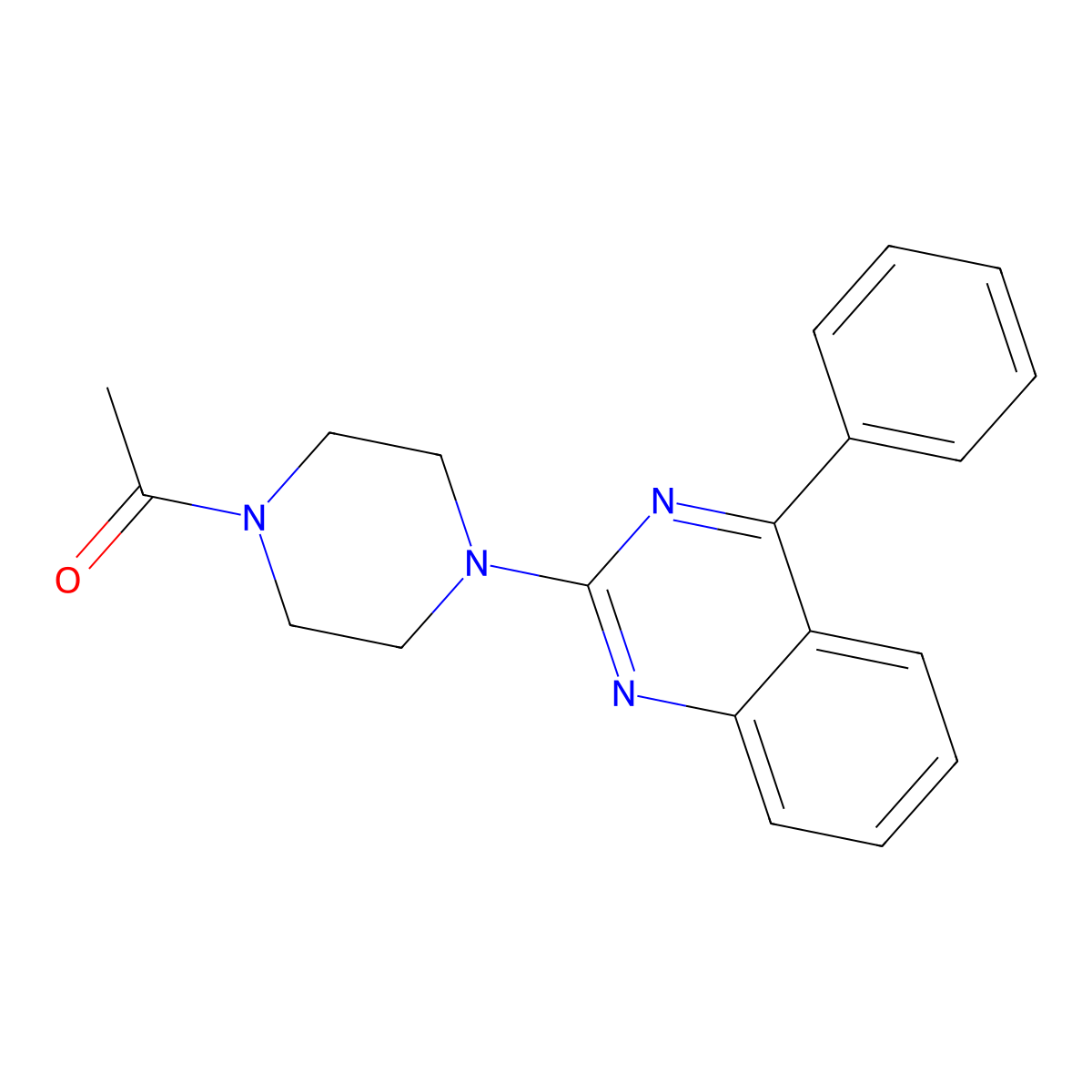 1-[4-(4-Phenylquinazolin-2-yl)piperazin-1-yl]ethanone molecular structure, CAS 333749-38-5