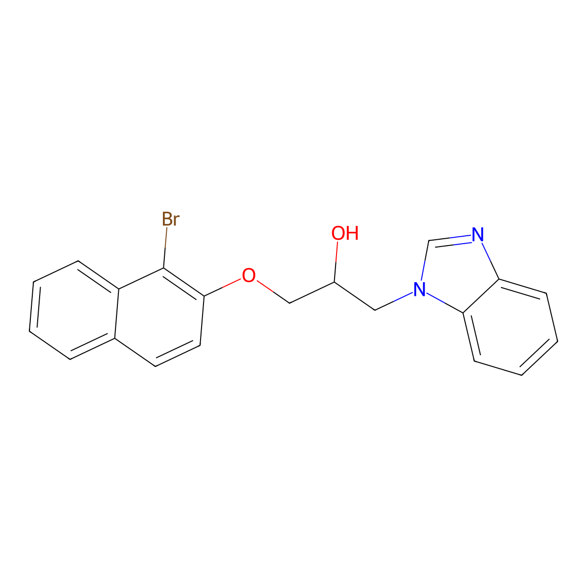 1-(Benzimidazol-1-yl)-3-(1-bromonaphthalen-2-yl)oxypropan-2-ol molecular structure, CAS 333749-54-5
