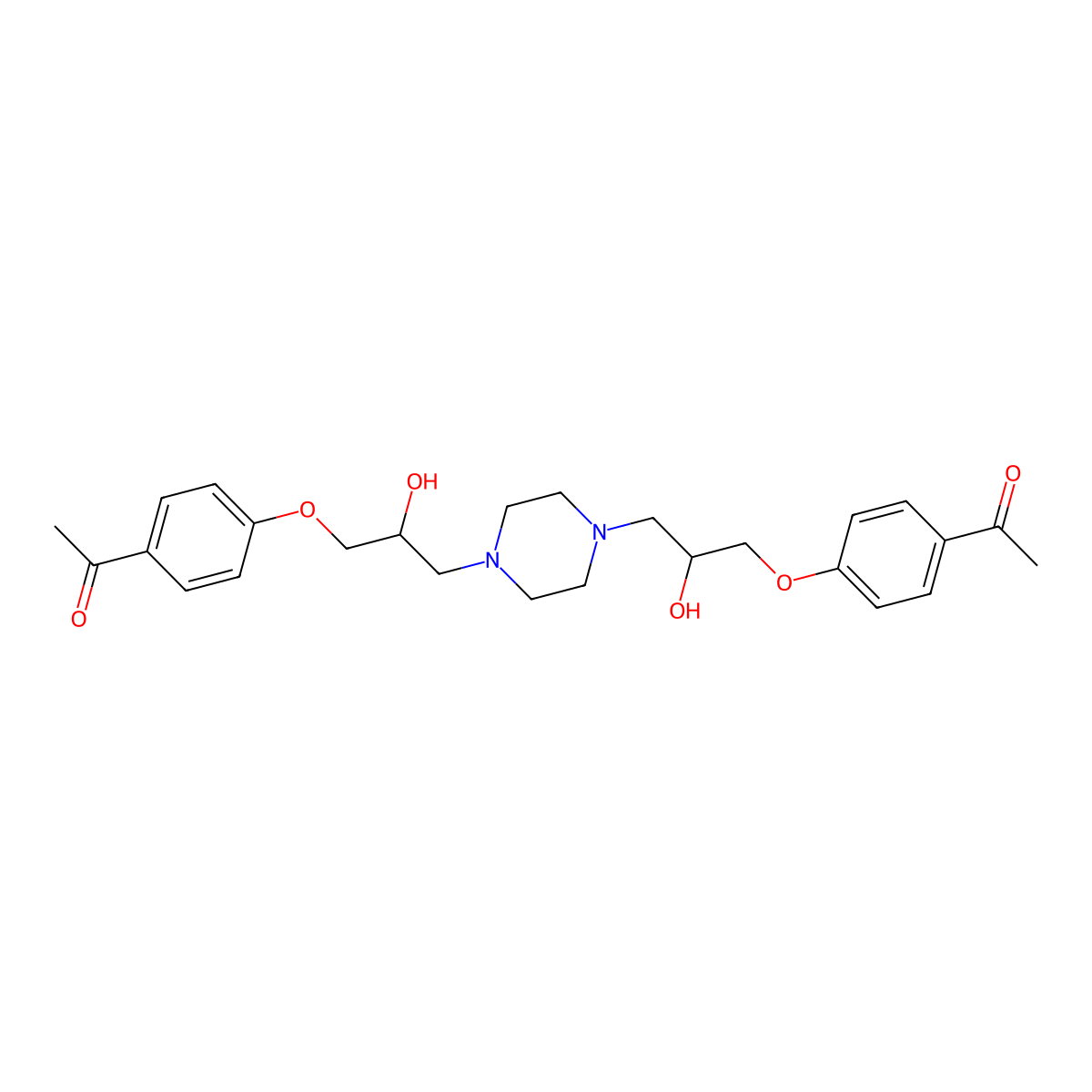 Ethanone, 1,1'-[1,4-piperazinediylbis[(2-hydroxy-3,1-propanediyl)oxy-4,1-phenylene]]bis- molecular structure, CAS 333749-58-9