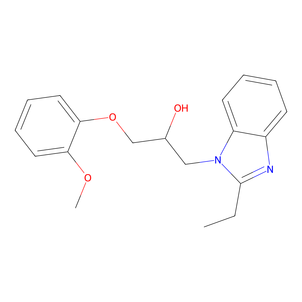 1-(2-Ethylbenzimidazol-1-yl)-3-(2-methoxyphenoxy)propan-2-ol molecular structure, CAS 333749-62-5