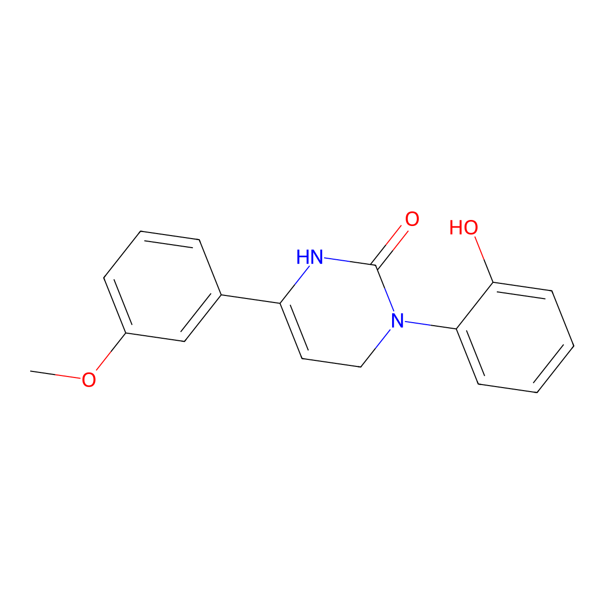 3-(2-Hydroxyphenyl)-6-(3-methoxyphenyl)-1,4-dihydropyrimidin-2-one molecular structure, CAS 333749-68-1