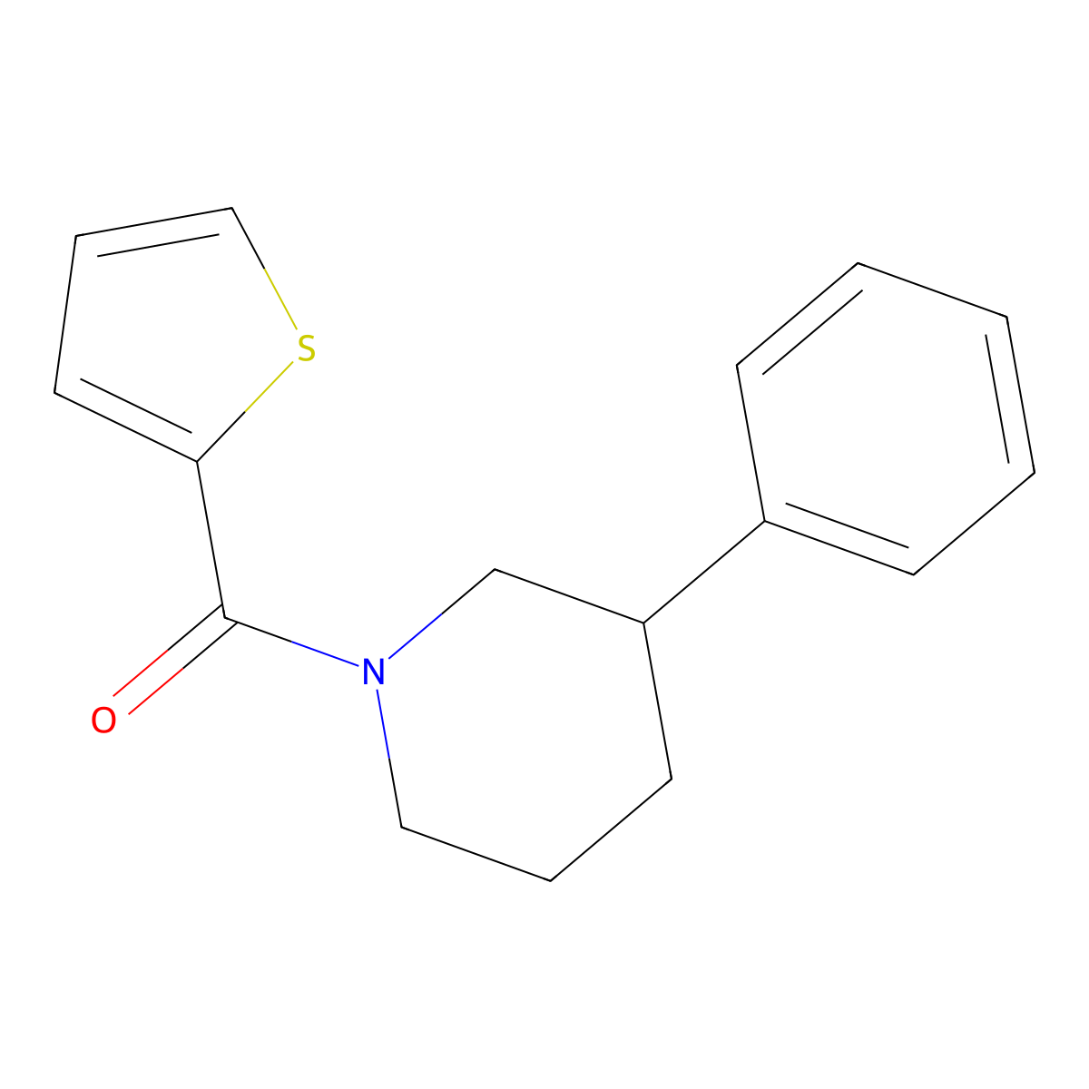 3-Phenyl-1-(2-thienylcarbonyl)piperidine molecular structure, CAS 333749-75-0