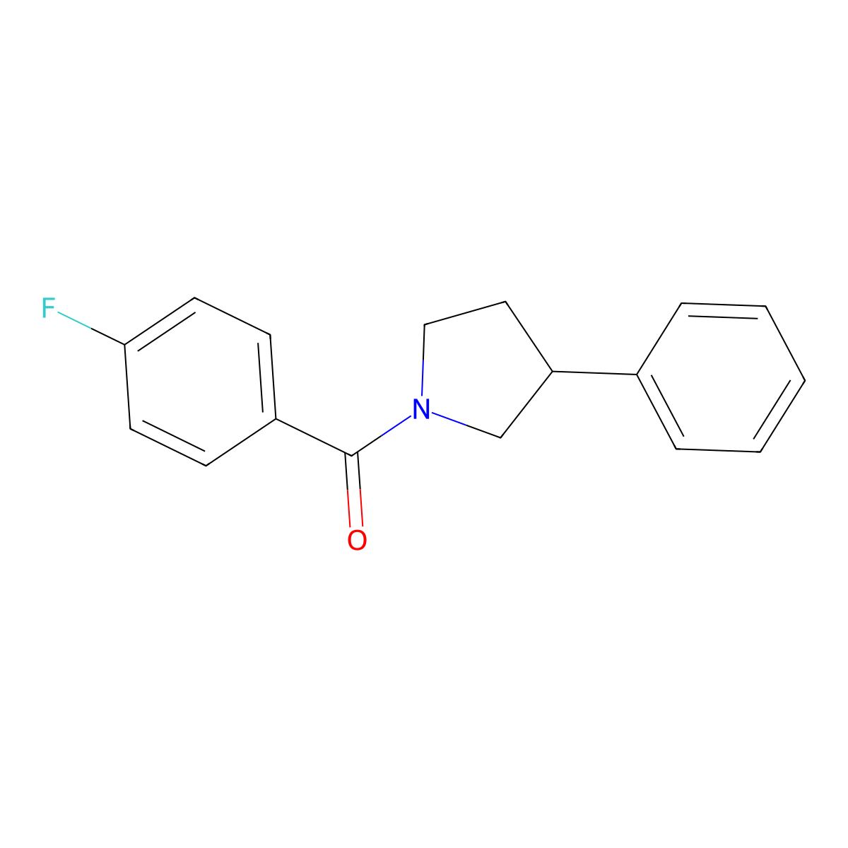 (4-Fluorophenyl)(3-phenylpyrrolidin-1-yl)methanone molecular structure, CAS 333749-88-5