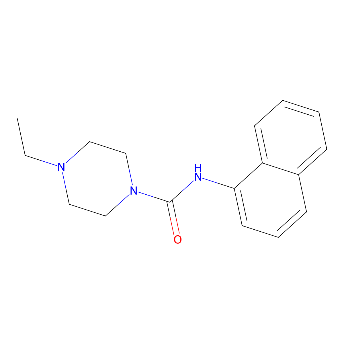 4-ethyl-N-naphthalen-1-ylpiperazine-1-carboxamide molecular structure, CAS 333751-09-0