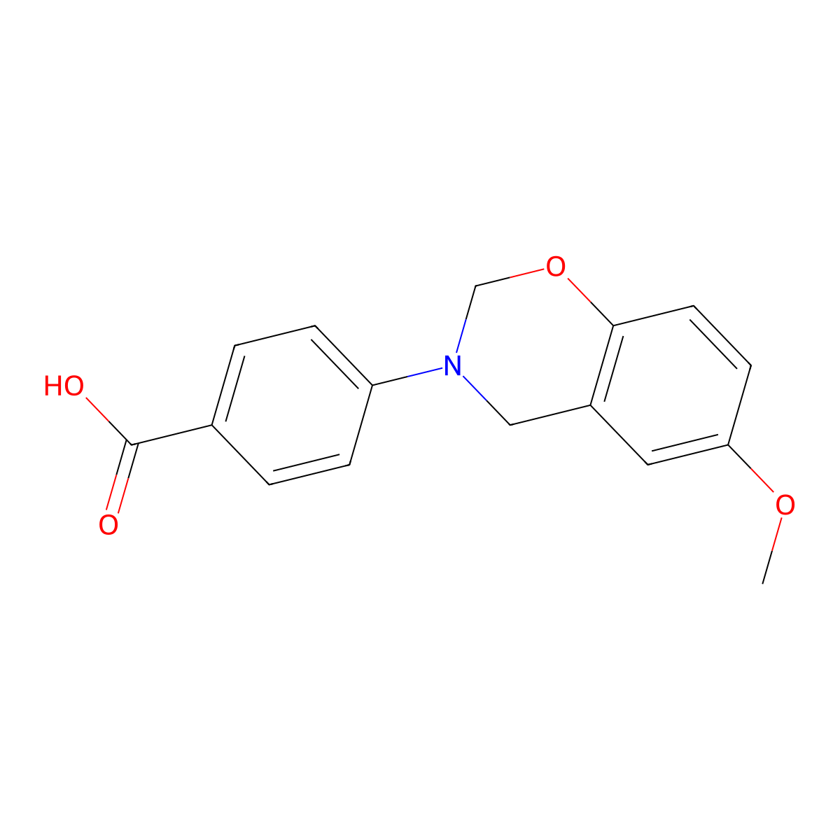 4-(6-methoxy-3,4-dihydro-2H-1,3-benzoxazin-3-ium-3-yl)benzoate molecular structure, CAS 333751-60-3