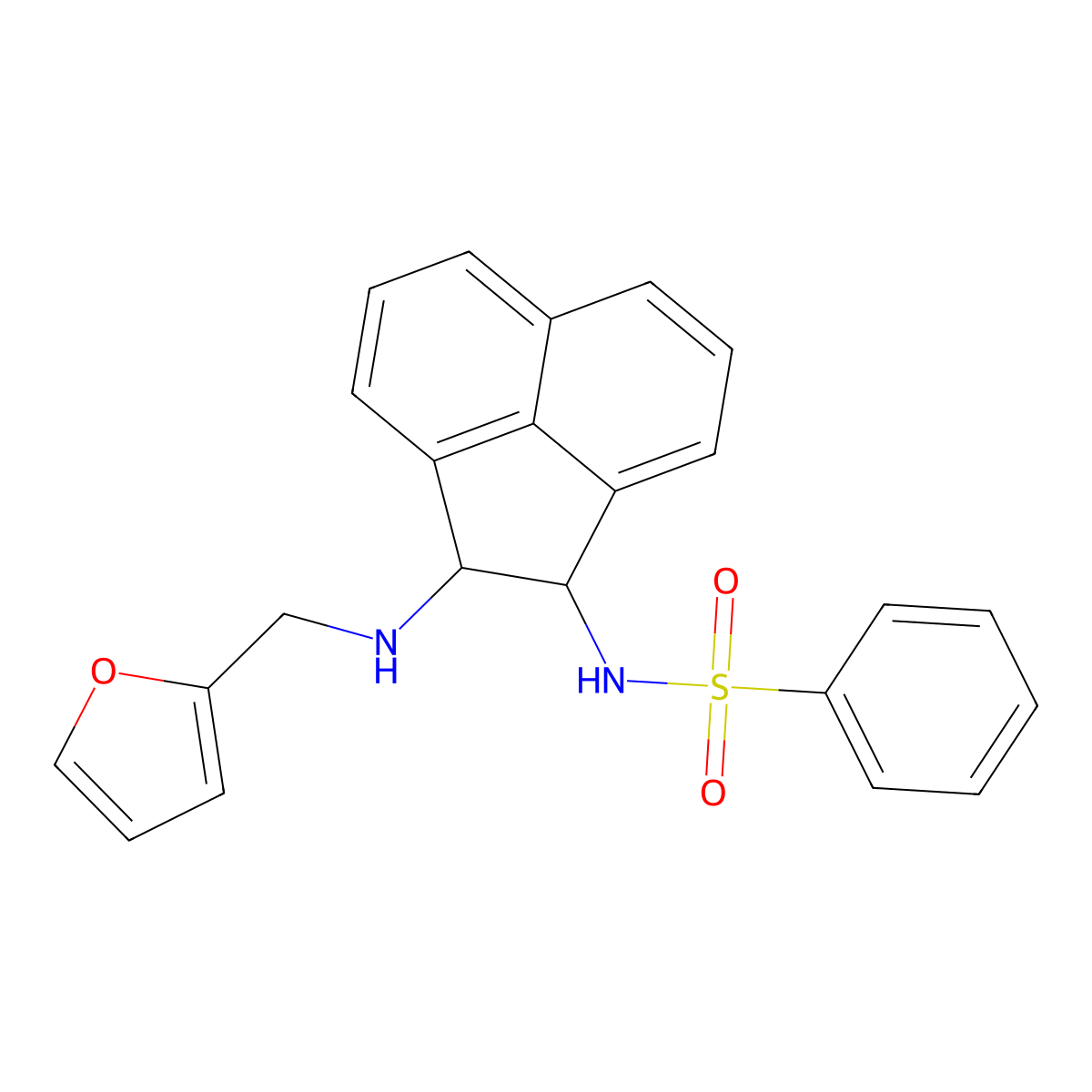 N-[2-(furan-2-ylmethylamino)-1,2-dihydroacenaphthylen-1-yl]benzenesulfonamide molecular structure, CAS 333755-74-1