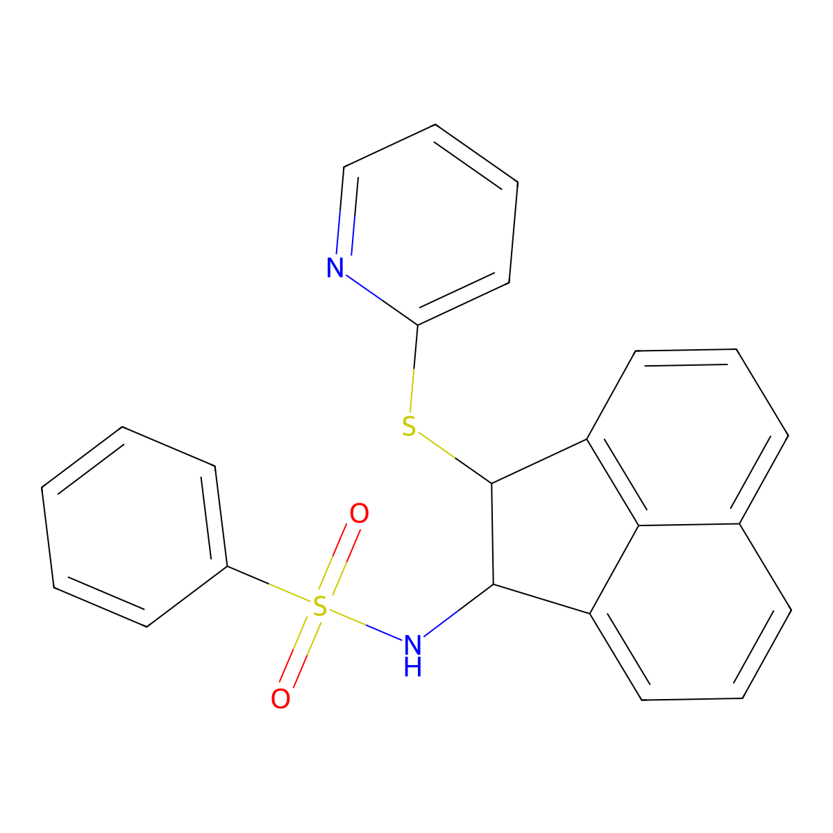 N-[2-(pyridin-2-ylsulfanyl)-1,2-dihydroacenaphthylen-1-yl]benzenesulfonamide molecular structure, CAS 333755-77-4
