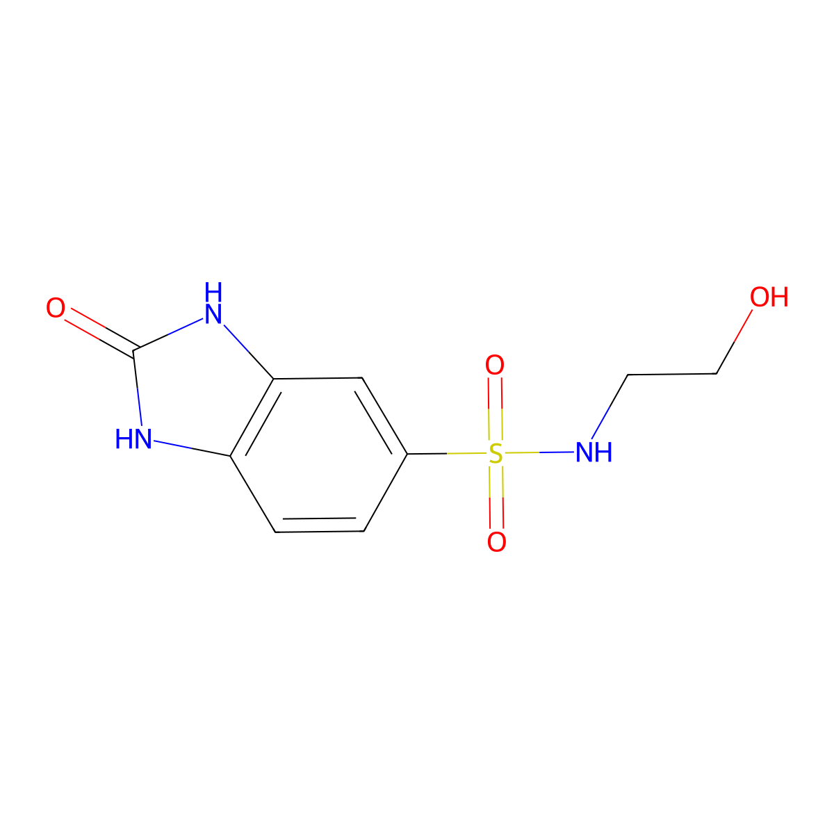 N-(2-hydroxyethyl)-2-oxo-2,3-dihydro-1H-benzimidazole-5-sulfonamide molecular structure, CAS 333755-83-2