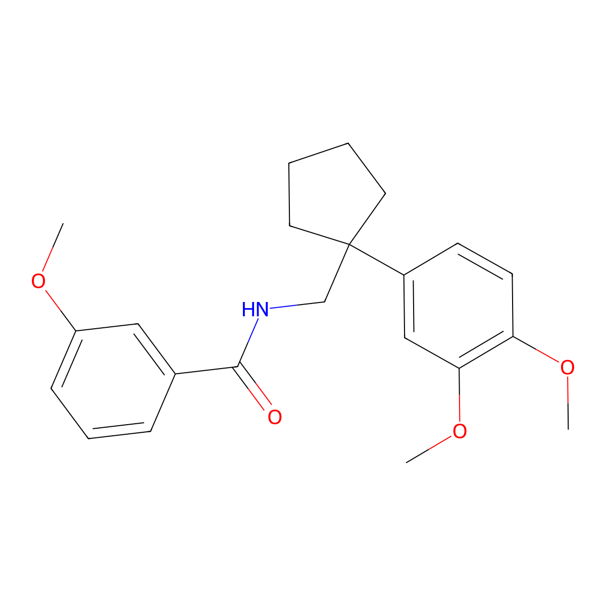 N-[[1-(3,4-dimethoxyphenyl)cyclopentyl]methyl]-3-methoxybenzamide molecular structure, CAS 333755-88-7