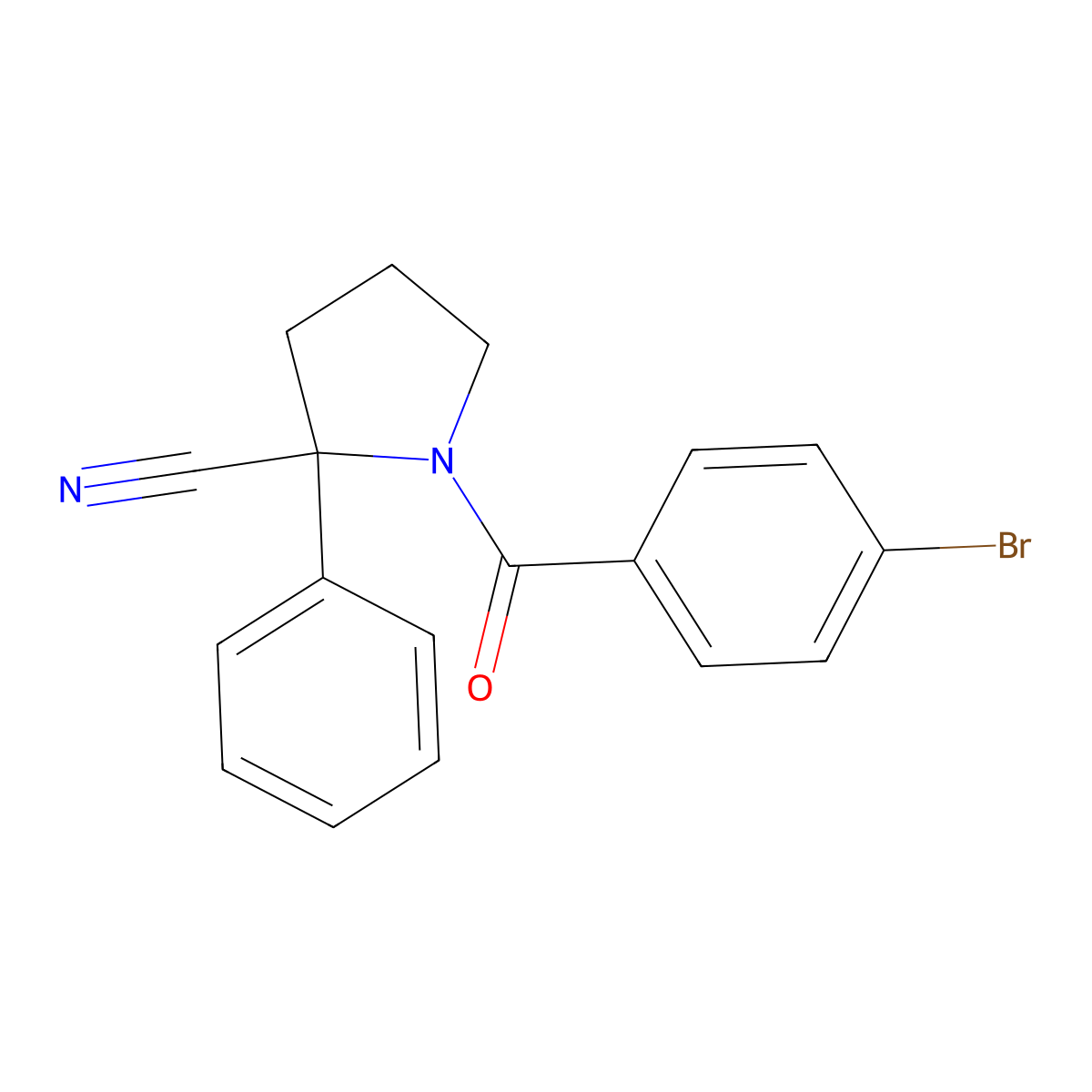 1-(4-Bromobenzoyl)-2-phenylpyrrolidine-2-carbonitrile molecular structure, CAS 333755-91-2