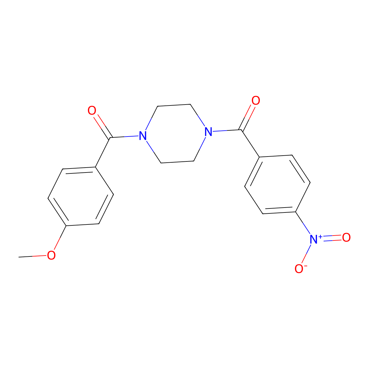 1-(4-Methoxybenzoyl)-4-(4-nitrobenzoyl)piperazine molecular structure, CAS 333756-01-7