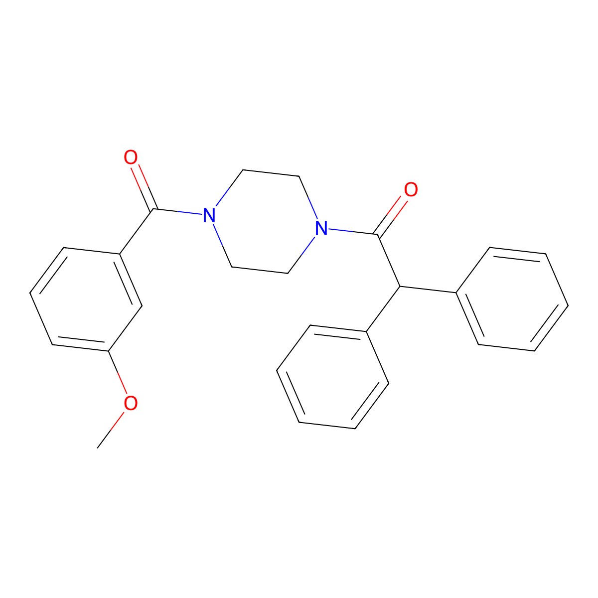 1-[4-(3-Methoxybenzoyl)piperazin-1-yl]-2,2-diphenylethanone molecular structure, CAS 333756-03-9