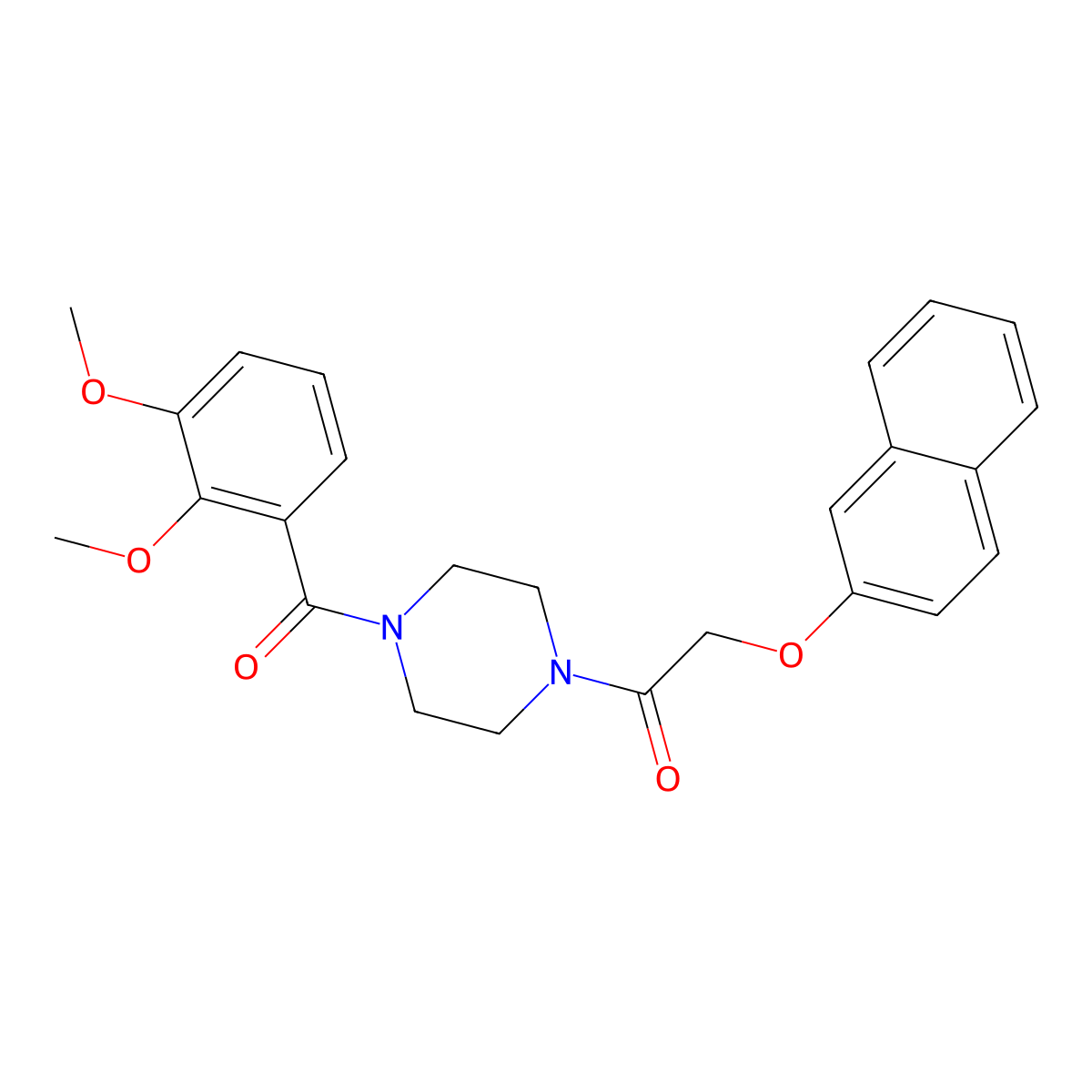 1-(2,3-Dimethoxybenzoyl)-4-[(2-naphthyloxy)acetyl]piperazine molecular structure, CAS 333756-12-0