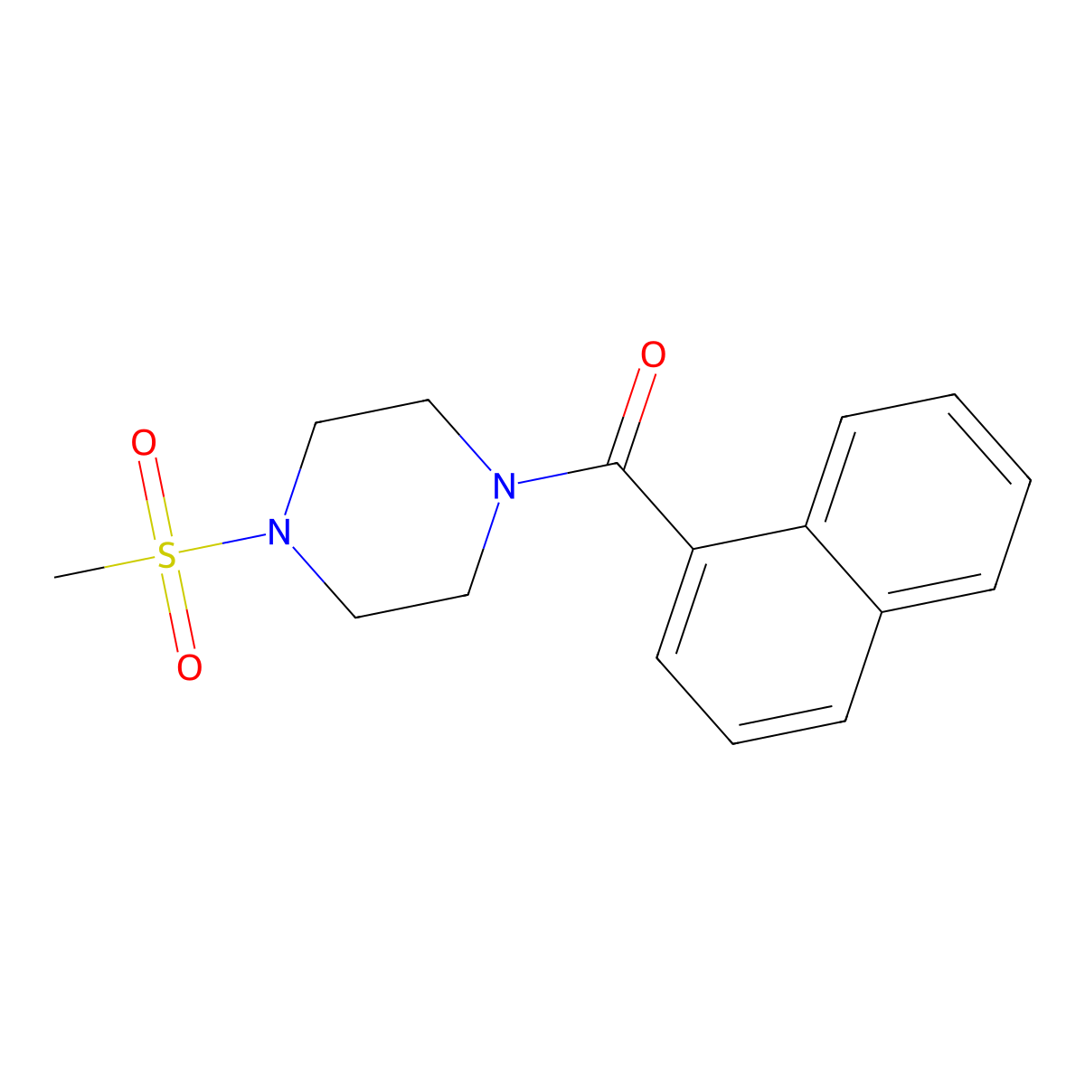 (4-Methylsulfonylpiperazin-1-yl)-naphthalen-1-ylmethanone molecular structure, CAS 333756-23-3