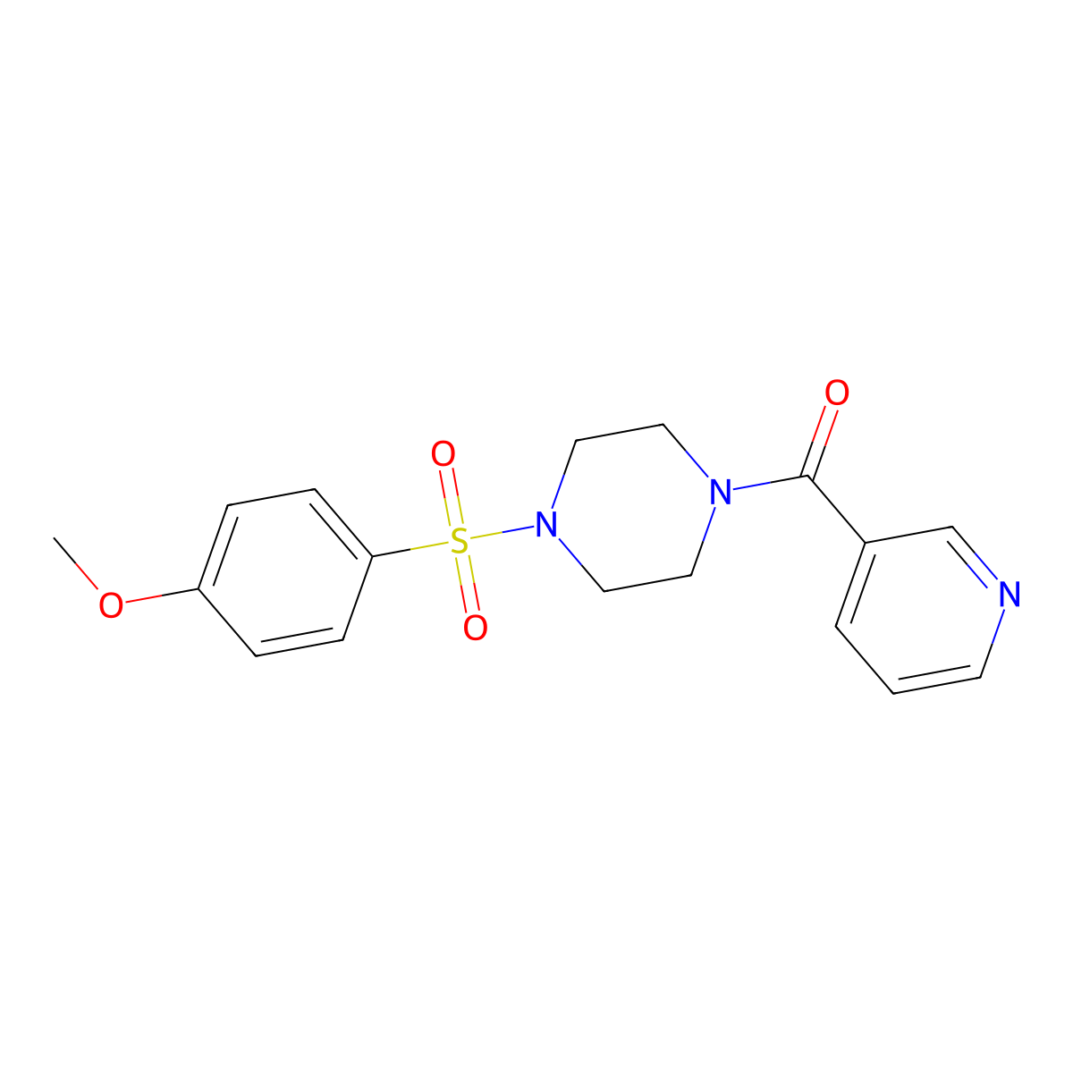 [4-(4-Methoxy-benzenesulfonyl)-piperazin-1-yl]-pyridin-3-yl-methanone molecular structure, CAS 333756-24-4